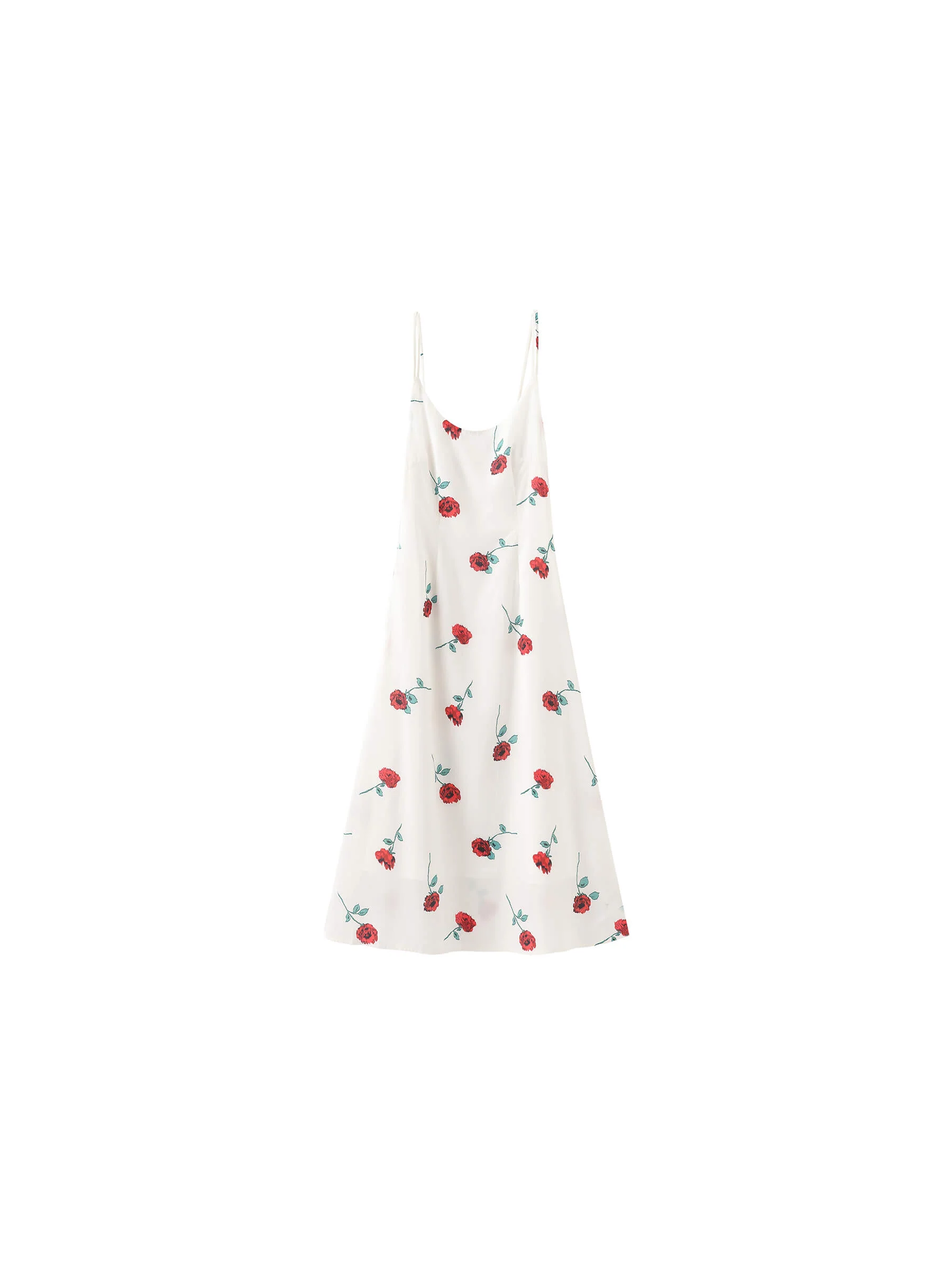 Rose Printed Fitted Sling Dress - Image 9