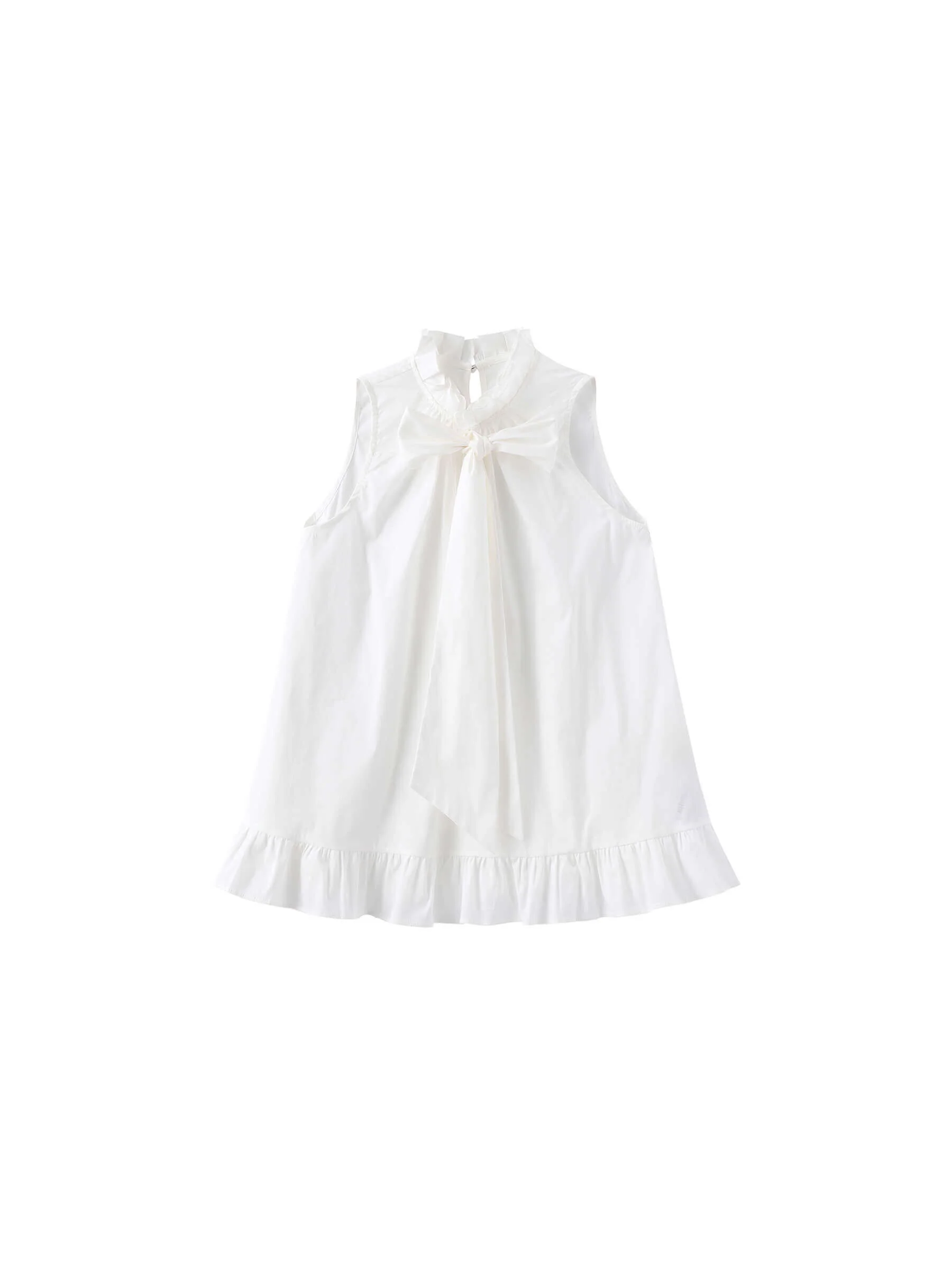 Ruffle Stand Collar Tie A-line Tank Top - Image 15