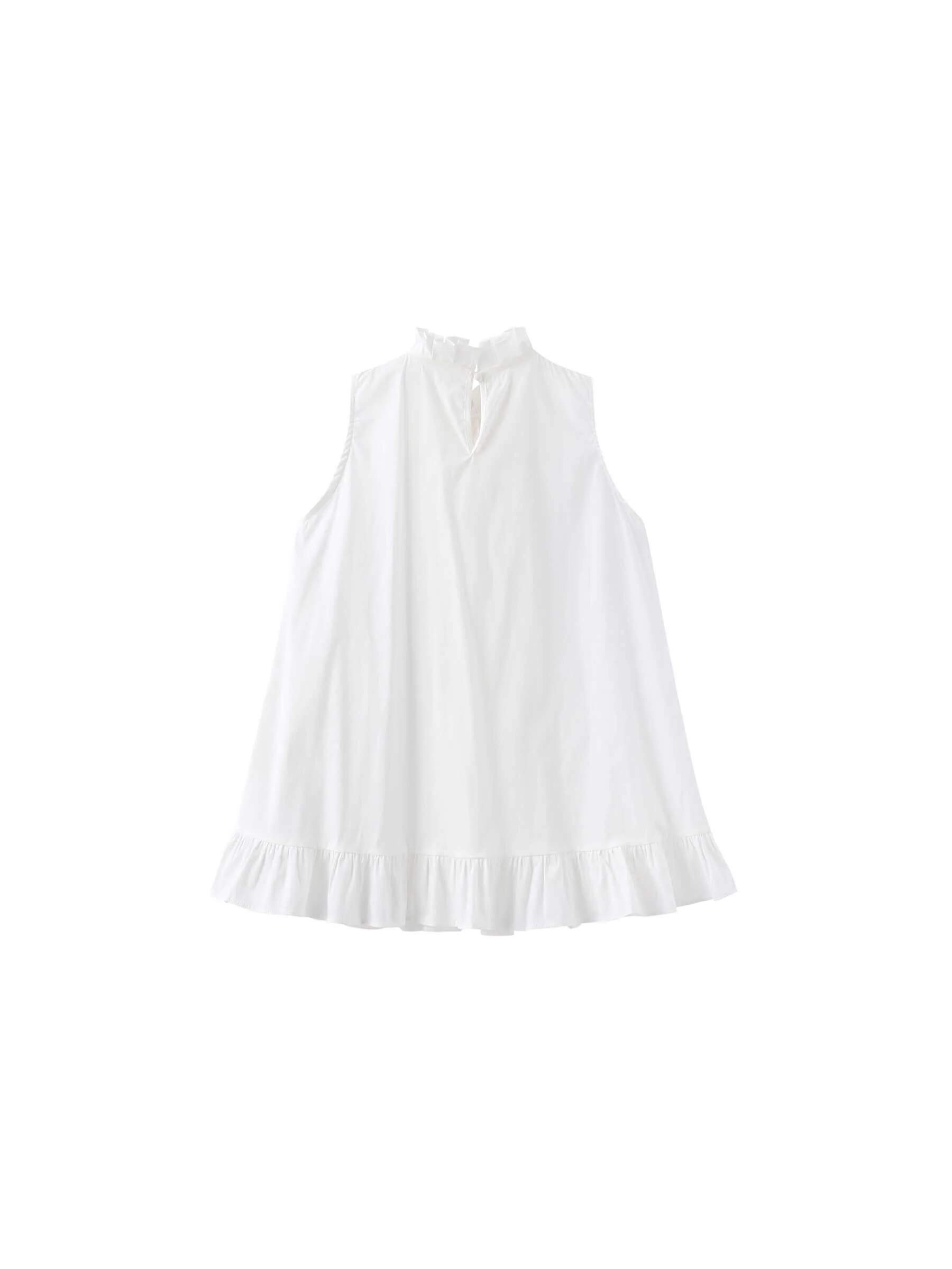 Ruffle Stand Collar Tie A-line Tank Top - Image 16