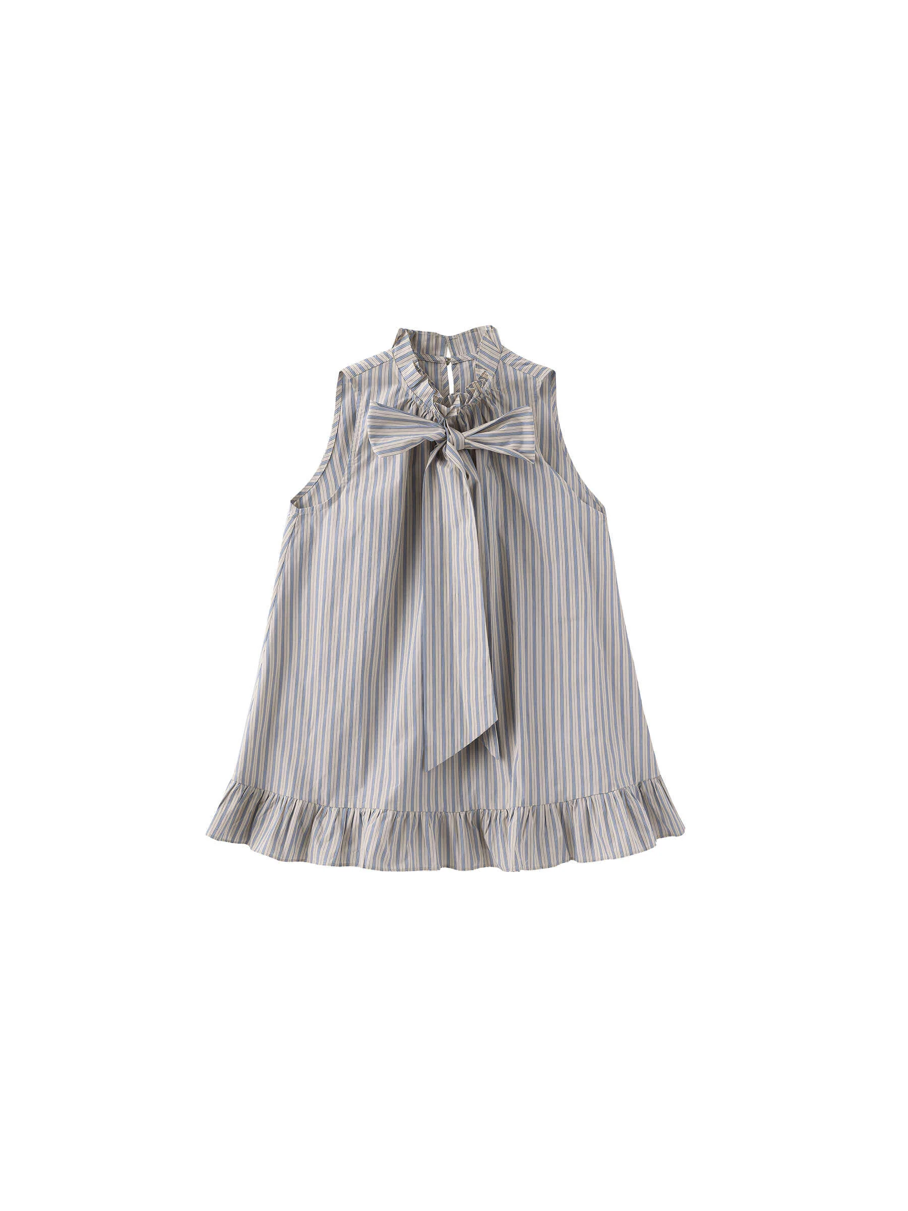 Ruffle Stand Collar Tie A-line Tank Top - Image 17