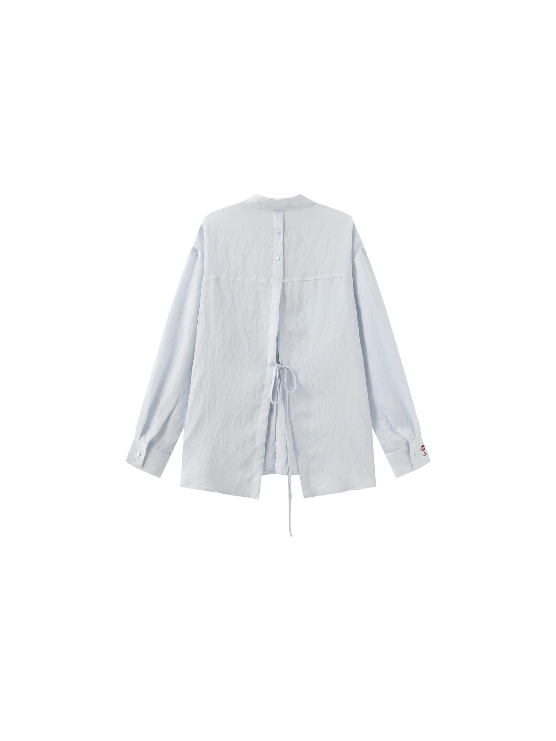 Semi-Sheer Oversized Striped Pattern Shirt - Image 16