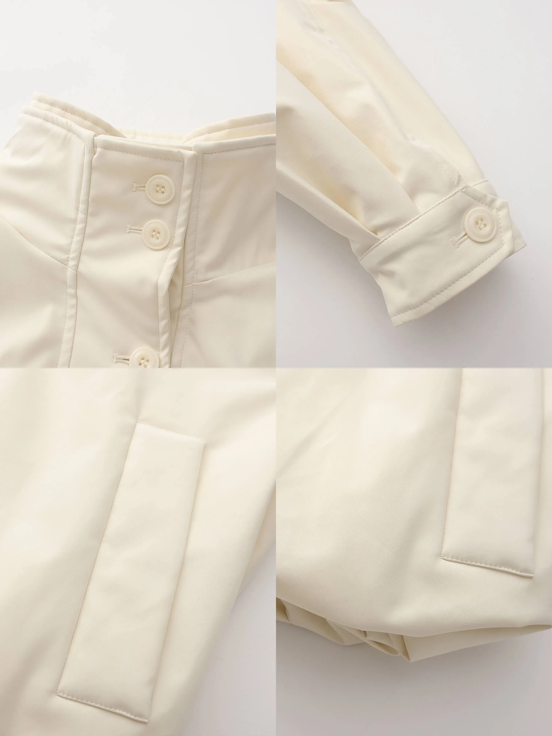 Short High Collar Zip Up Down Coat - Image 16