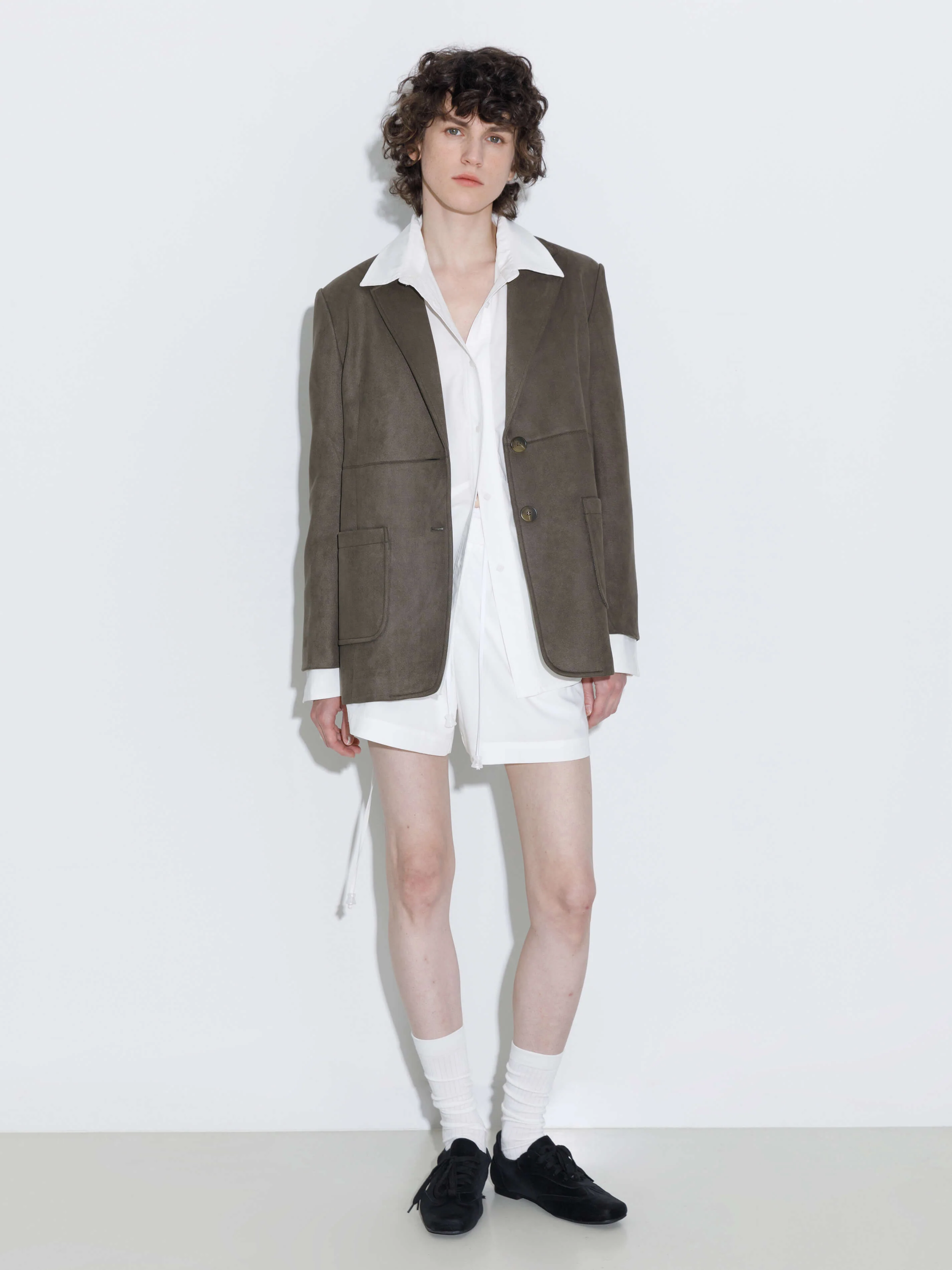 ONE BY CUBIC Silky Tailored Suede Jacket - Image 5