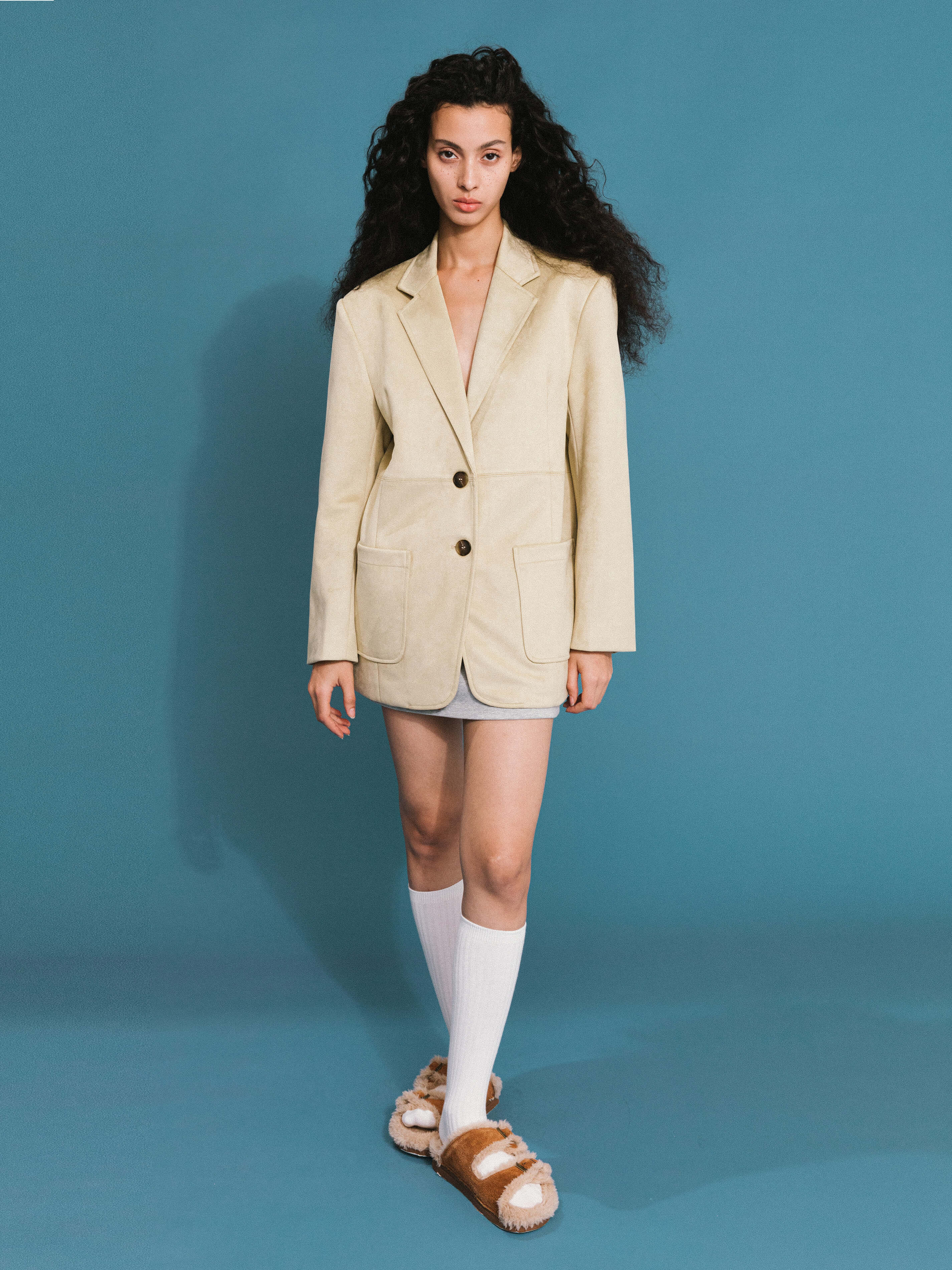 ONE BY CUBIC Silky Tailored Suede Jacket - Image 8