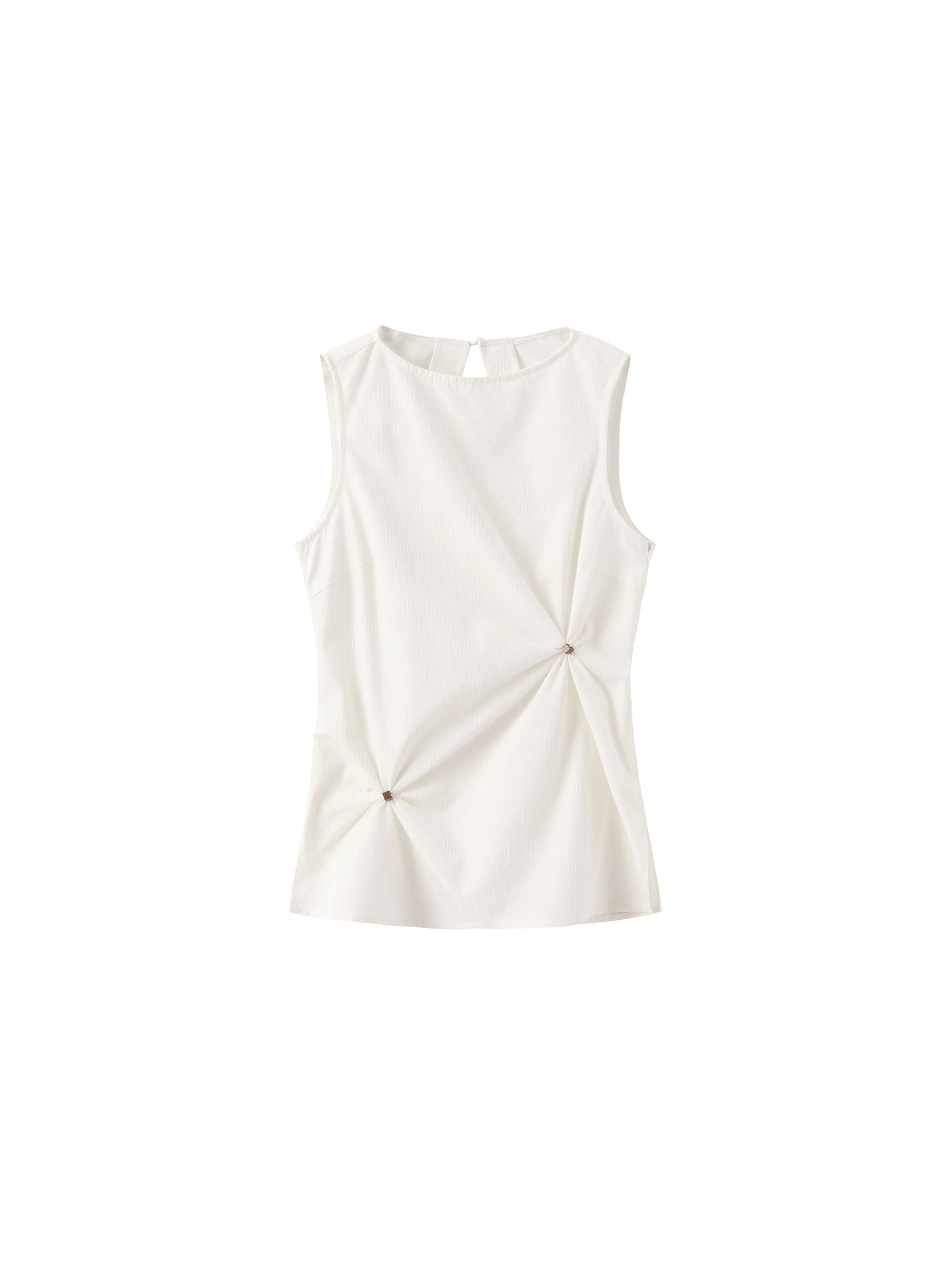 Sleeveless Satin Ruched Tank Top - Image 6