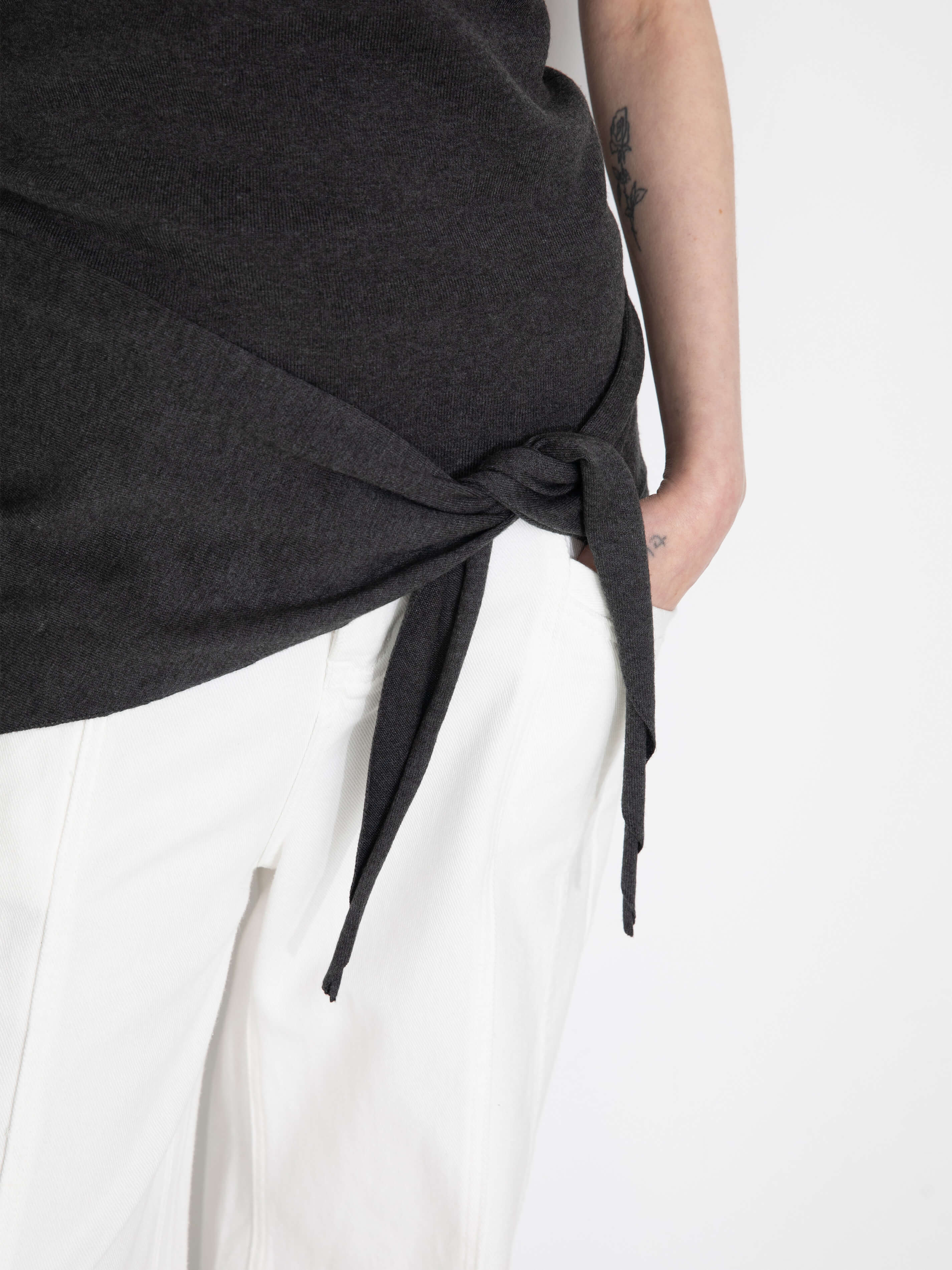 Slim-Fit Knit Henley Vest with Neck Tie - Image 18