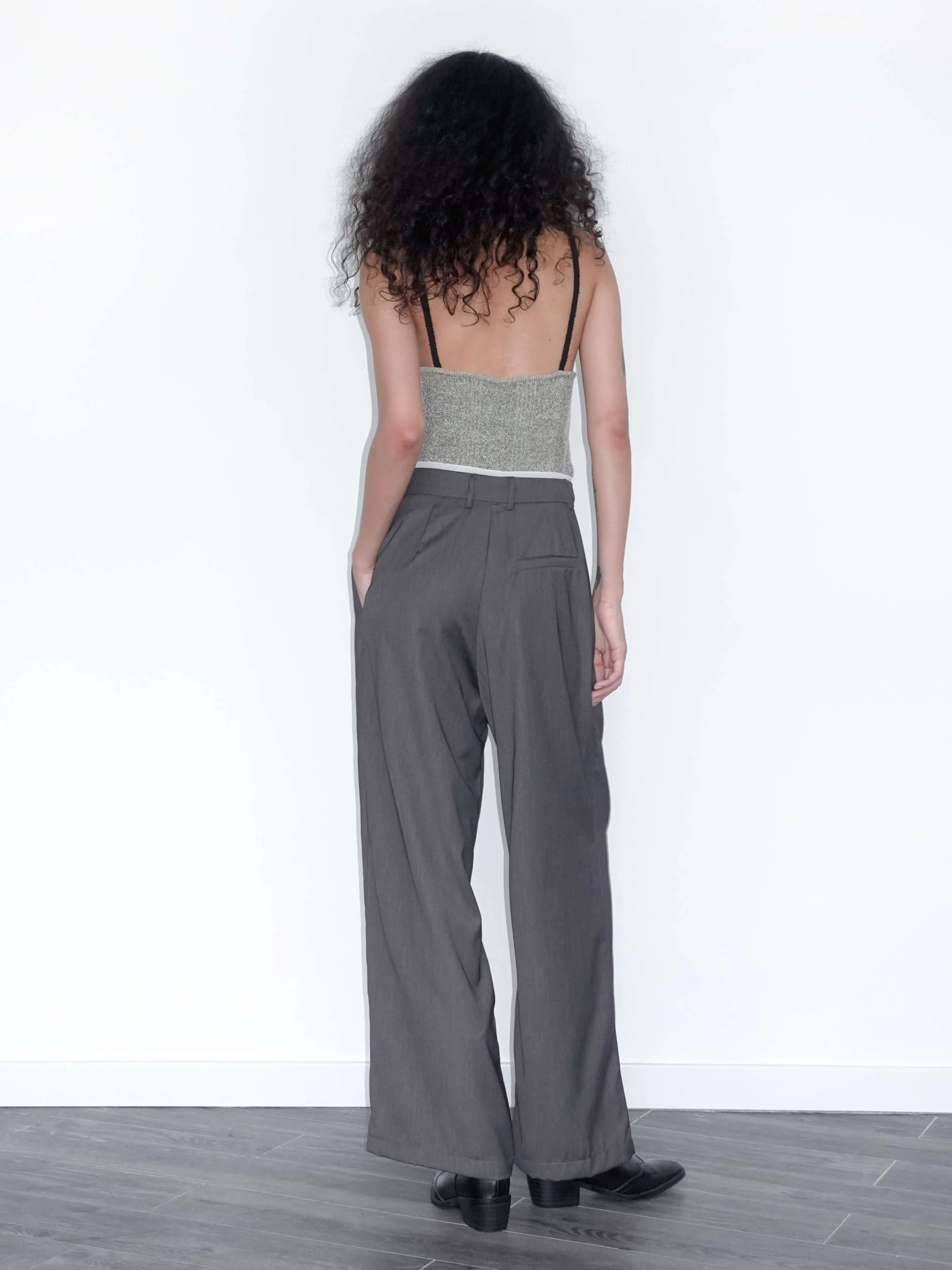 Slim Wide Leg Straight Casual Trousers - Image 13