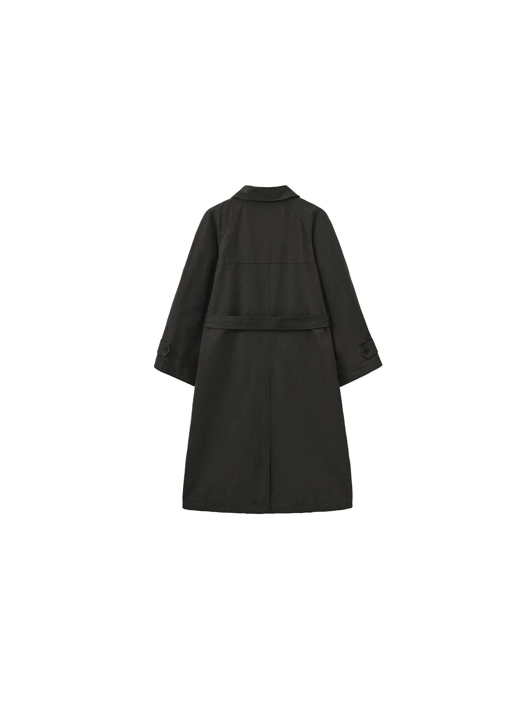Stand Collar Longline Tie-Waist Trench Coat - Image 8