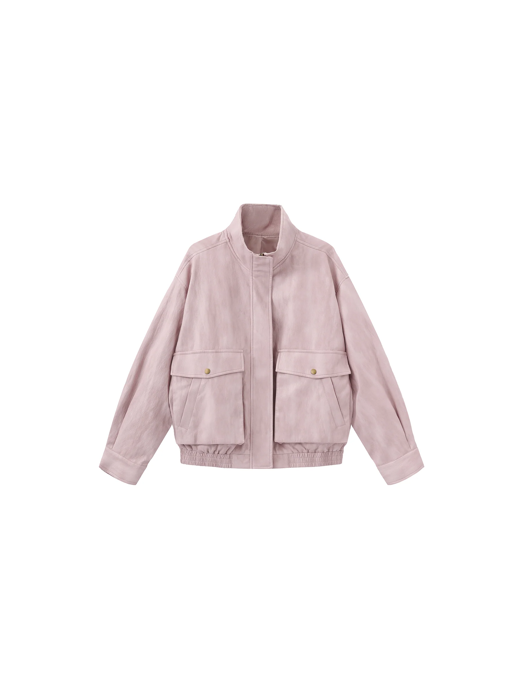 Stand Collar Vintage Faux Leather Jacket - Image 13