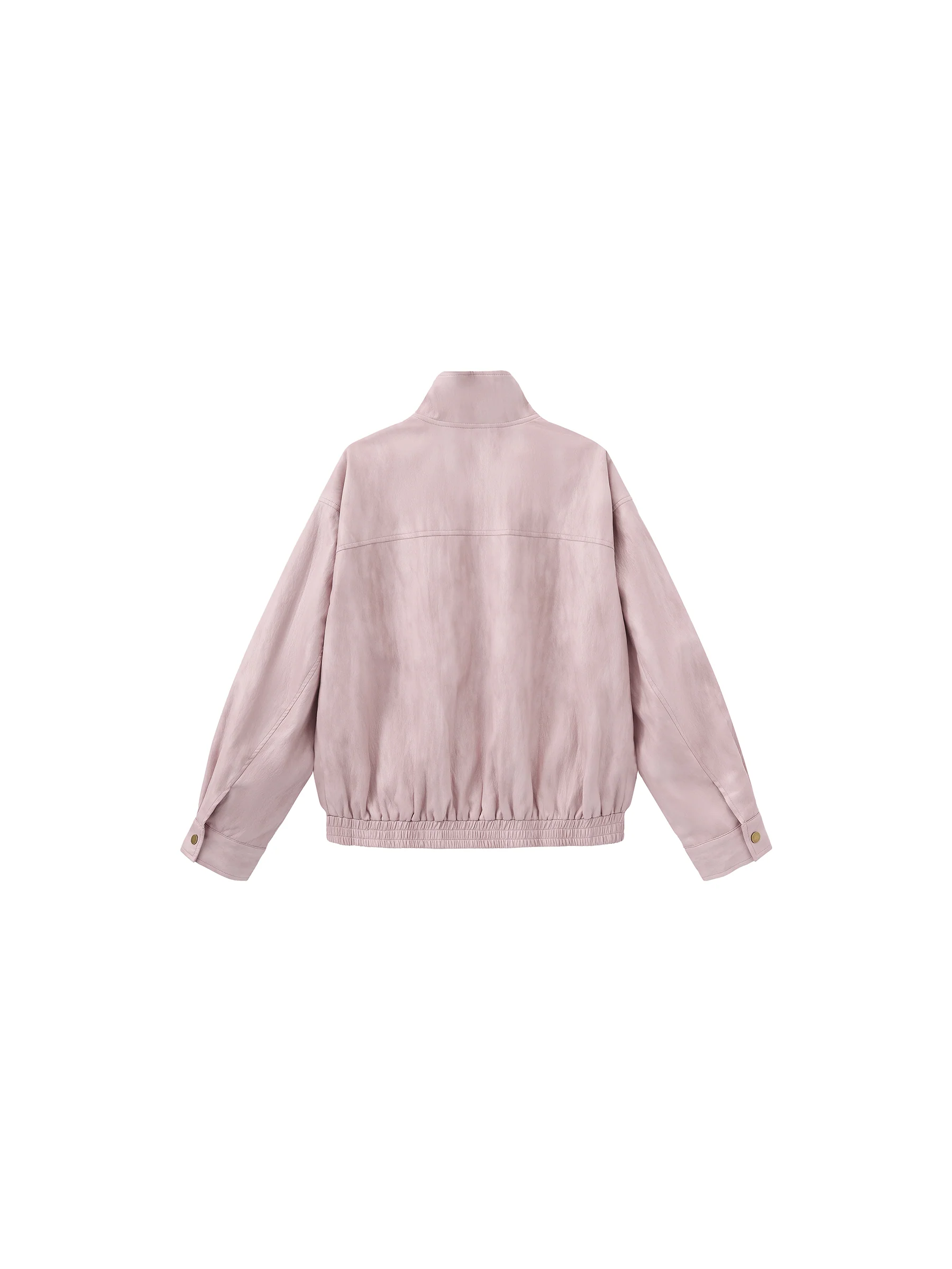 Stand Collar Vintage Faux Leather Jacket - Image 14