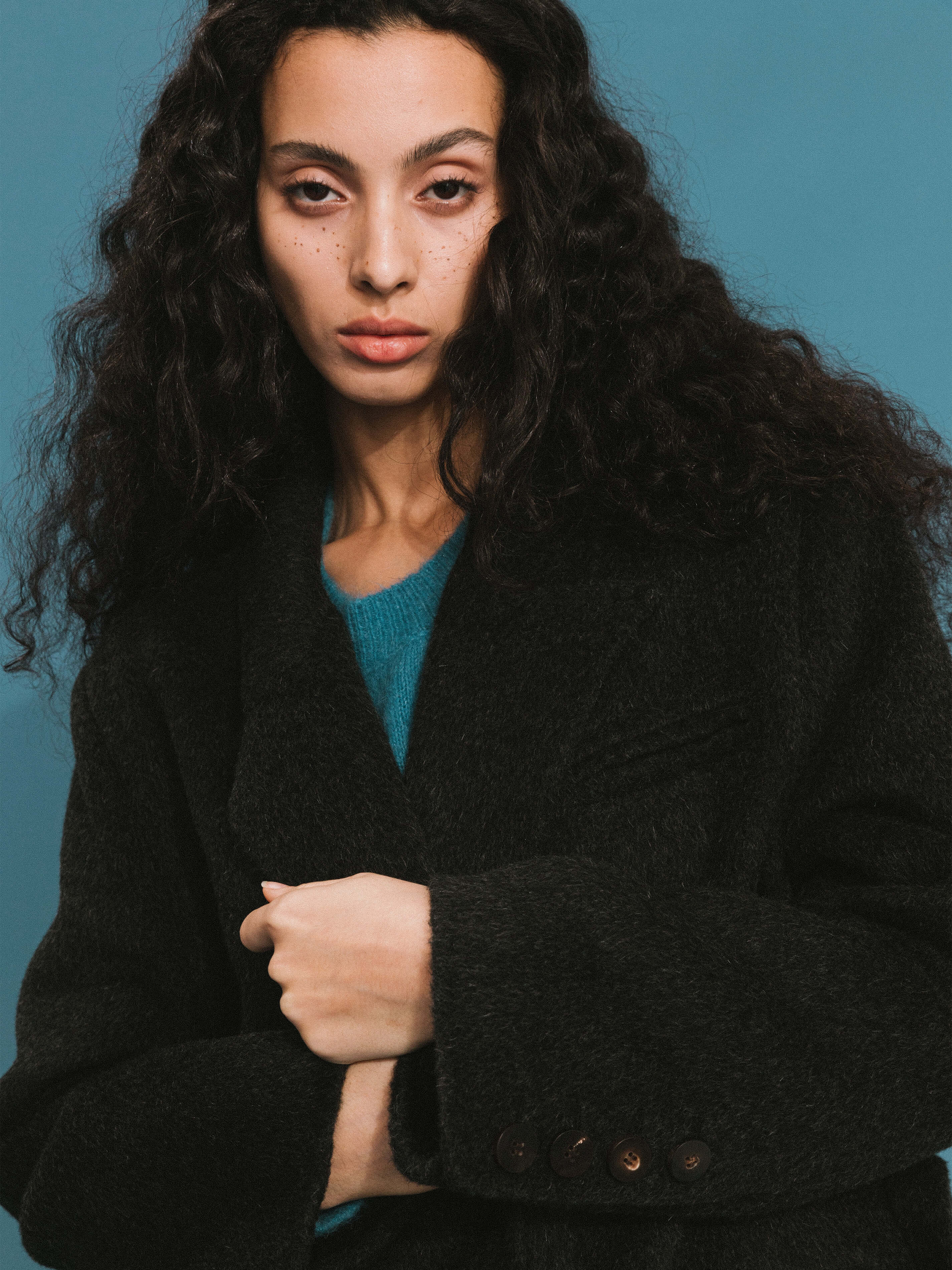 ONE BY CUBIC Straight Wool Blend Long Coat - Image 9
