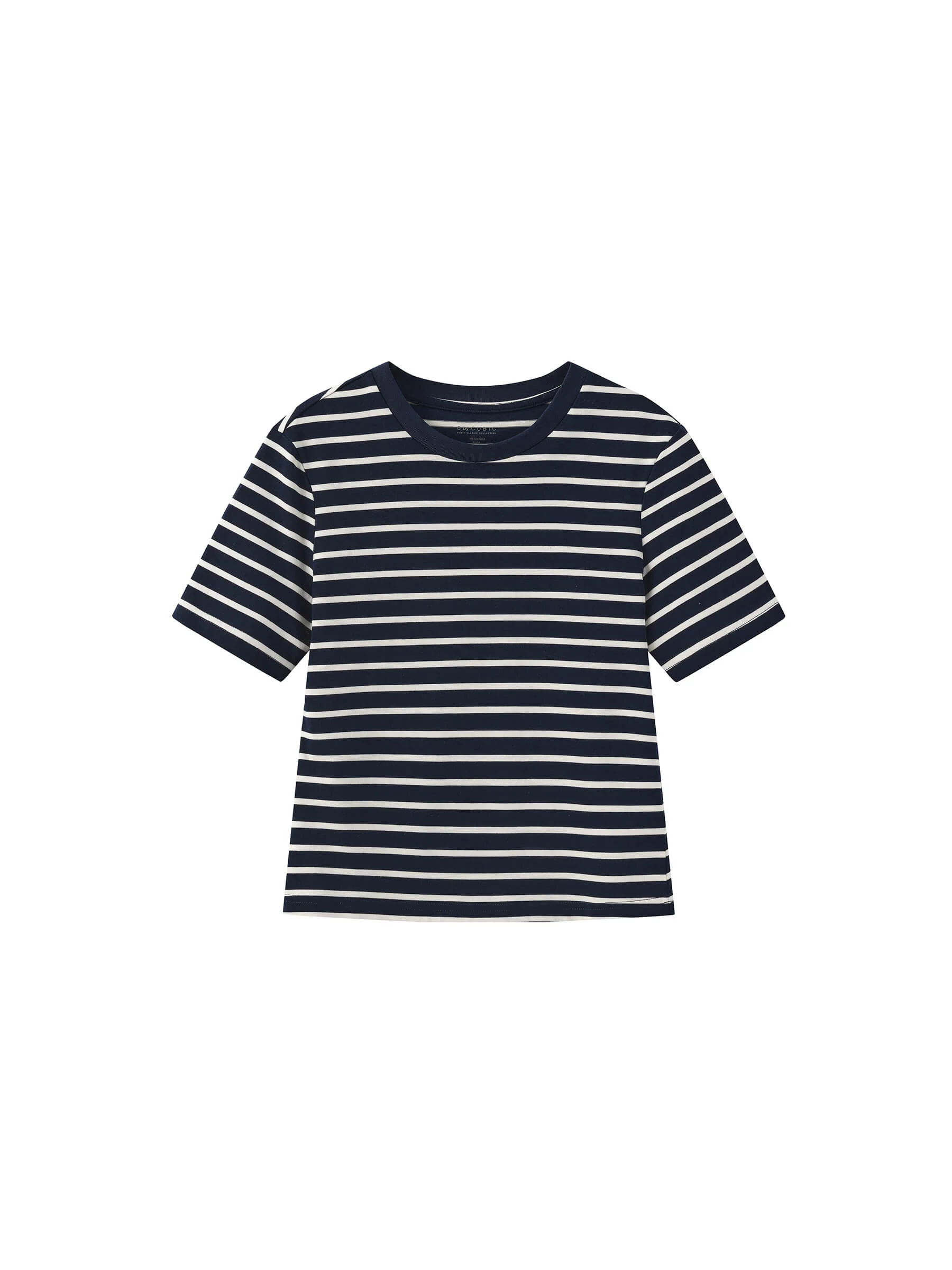 C by CUBIC Striped Basic Cotton T-Shirt