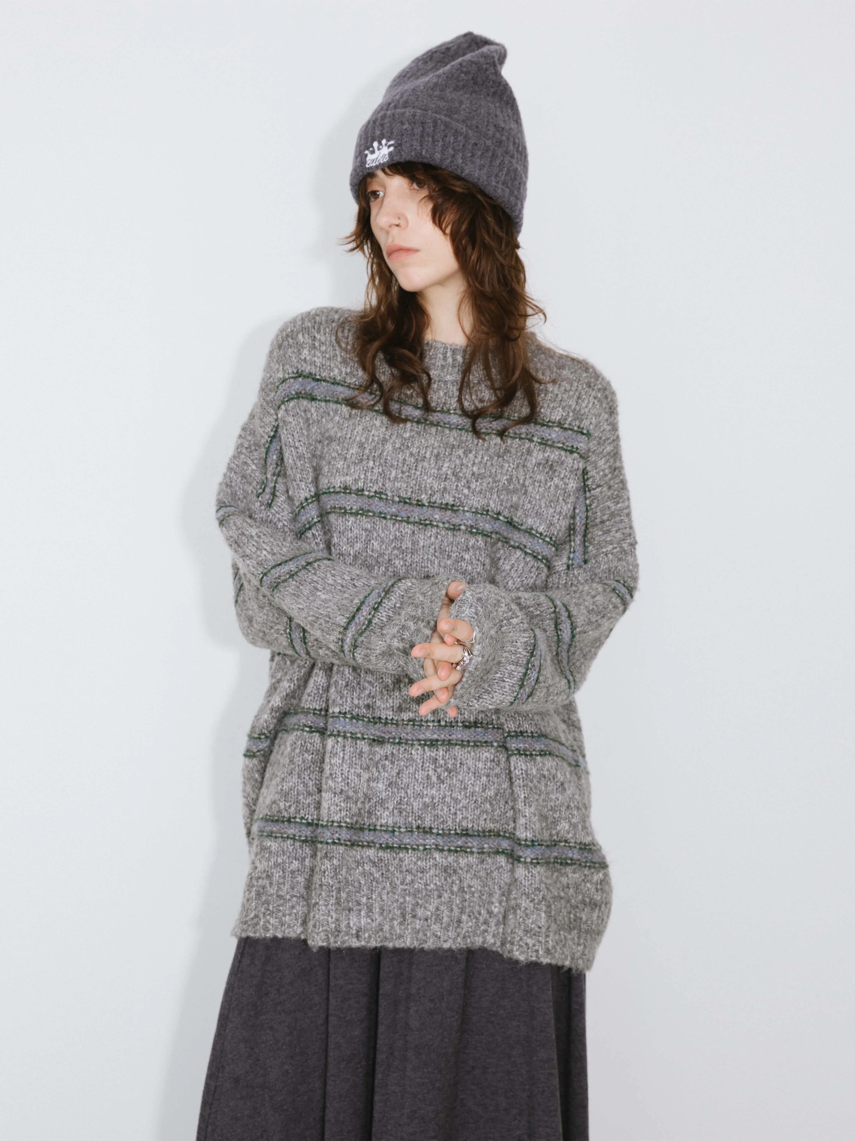 Striped Long Oversized Sweater - Image 3