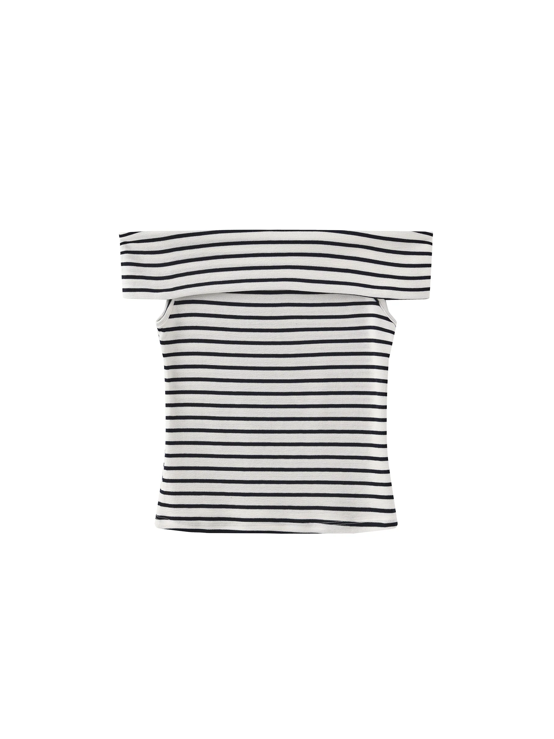 Striped Off-Shoulder Short-Sleeve Top - Image 18