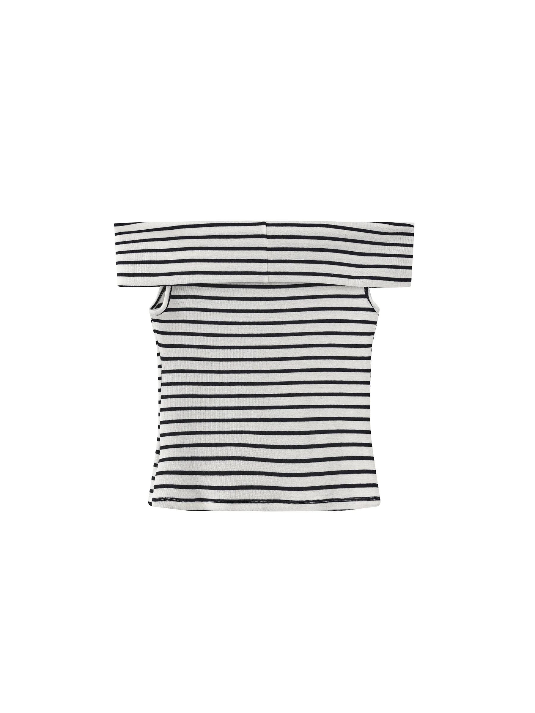 Striped Off-Shoulder Short-Sleeve Top - Image 19