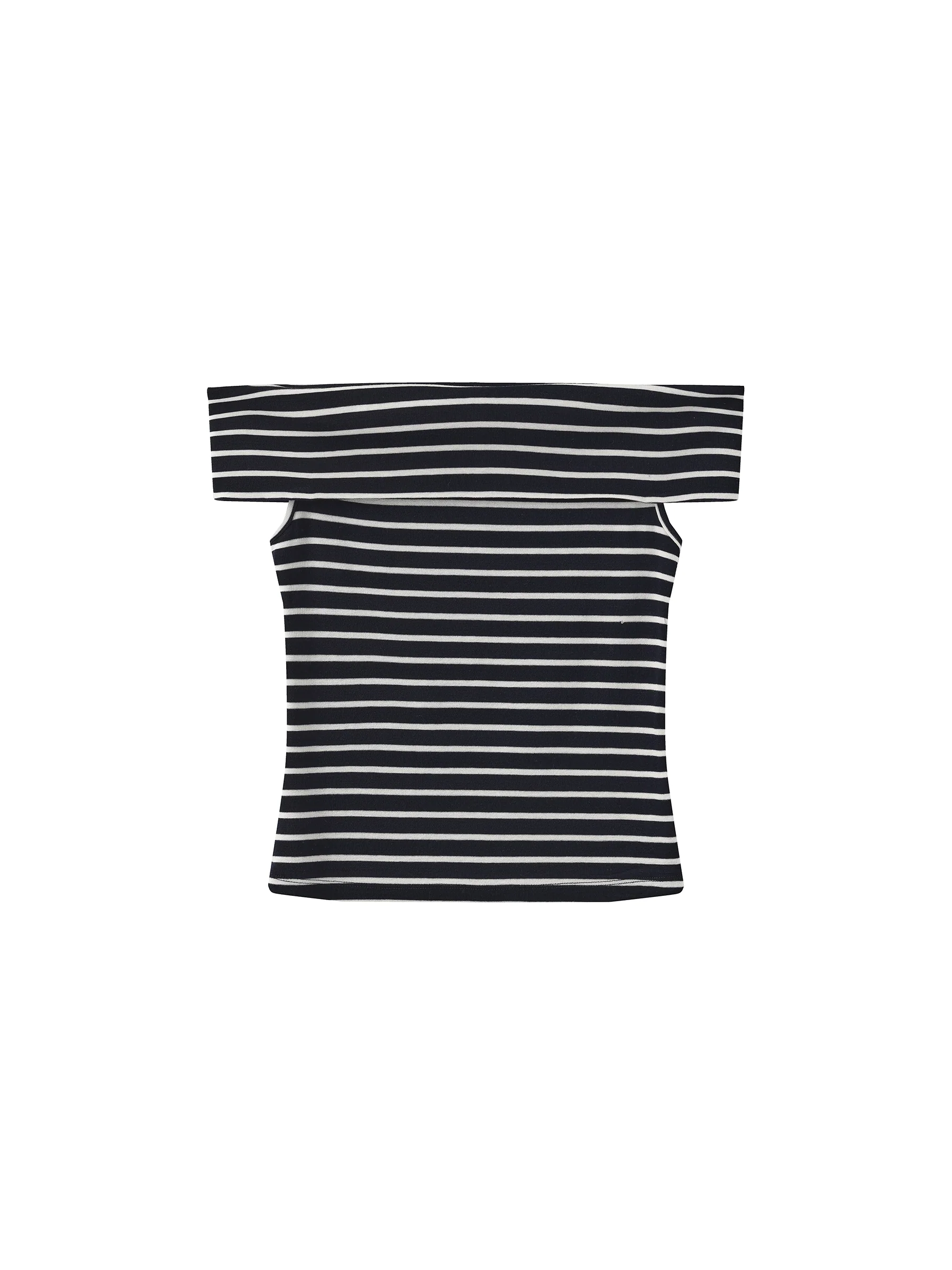 Striped Off-Shoulder Short-Sleeve Top - Image 20