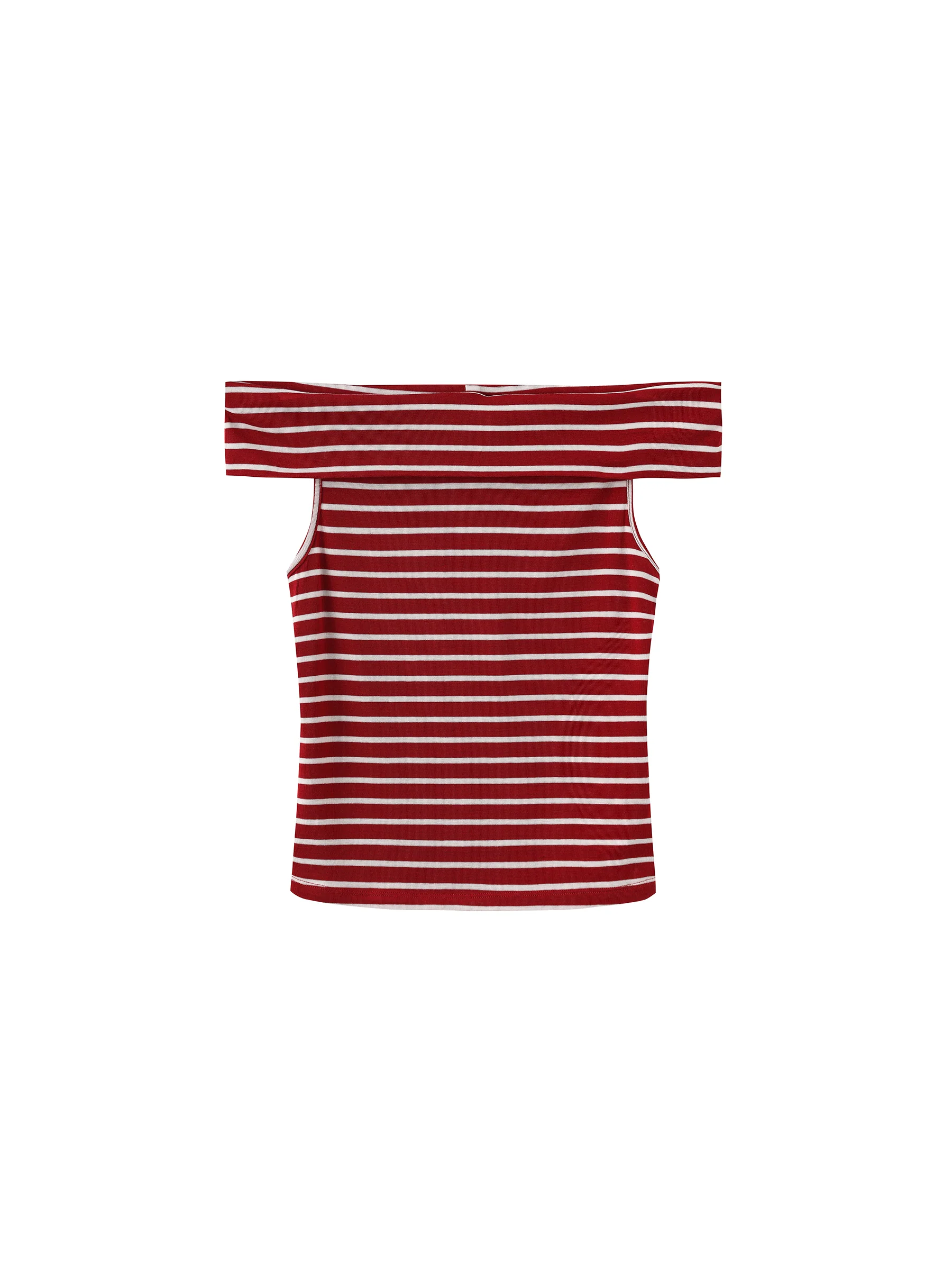 Striped Off-Shoulder Short-Sleeve Top - Image 22