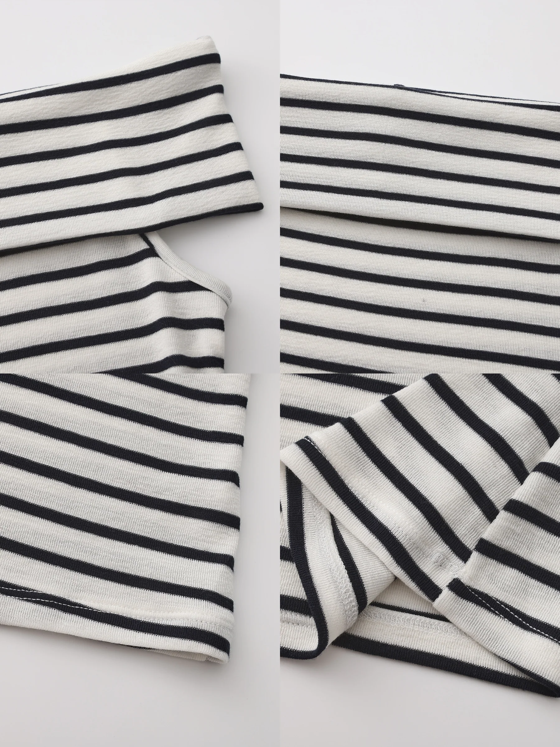 Striped Off-Shoulder Short-Sleeve Top - Image 24