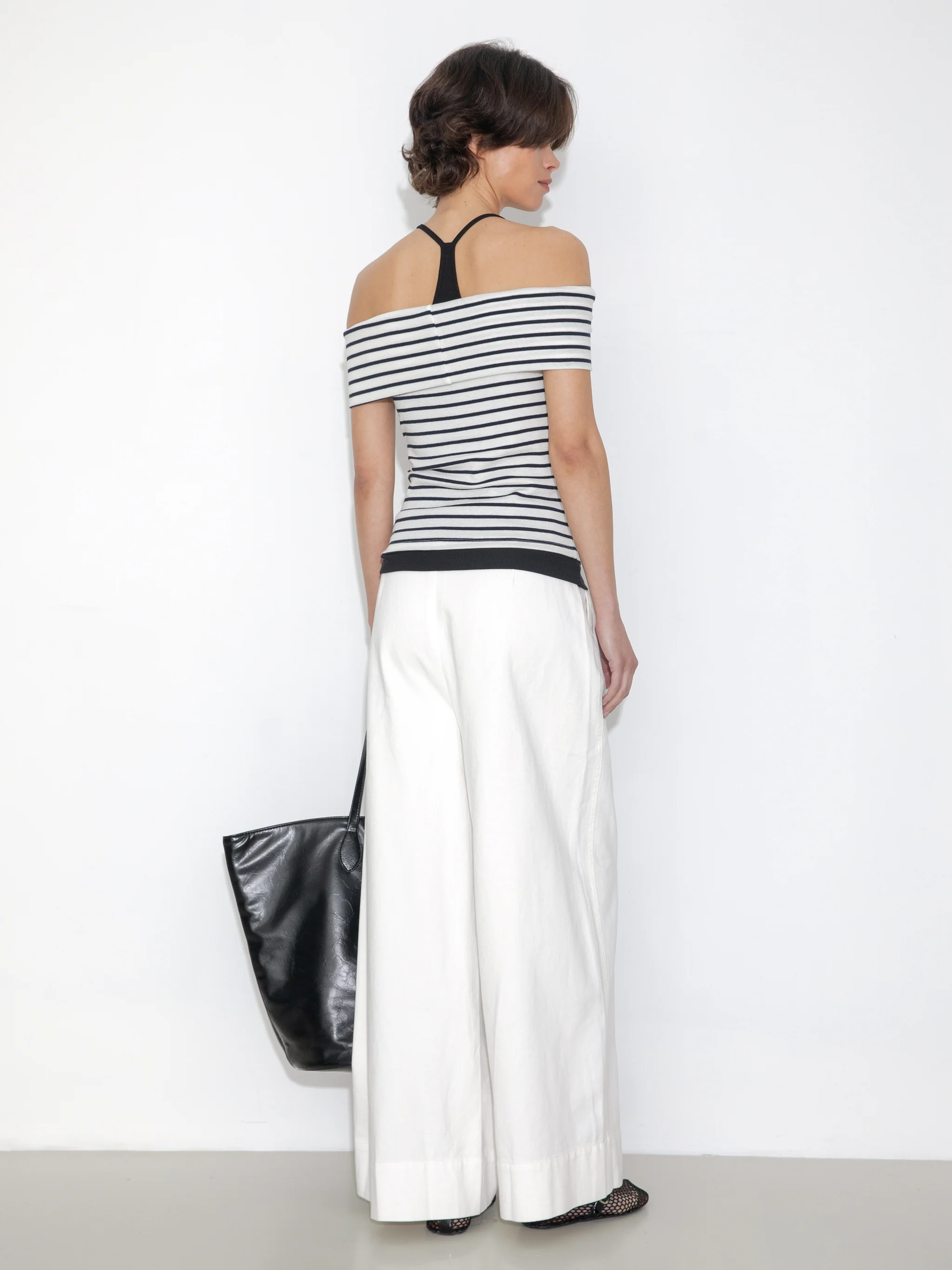 Striped Off-Shoulder Short-Sleeve Top - Image 6