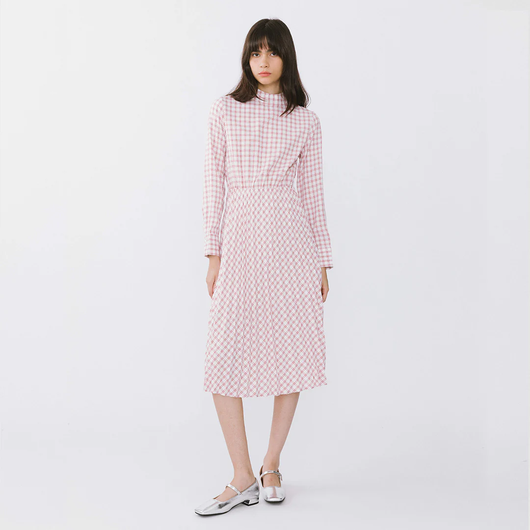 Tartan Neck Tie A-line Dress - Image 11