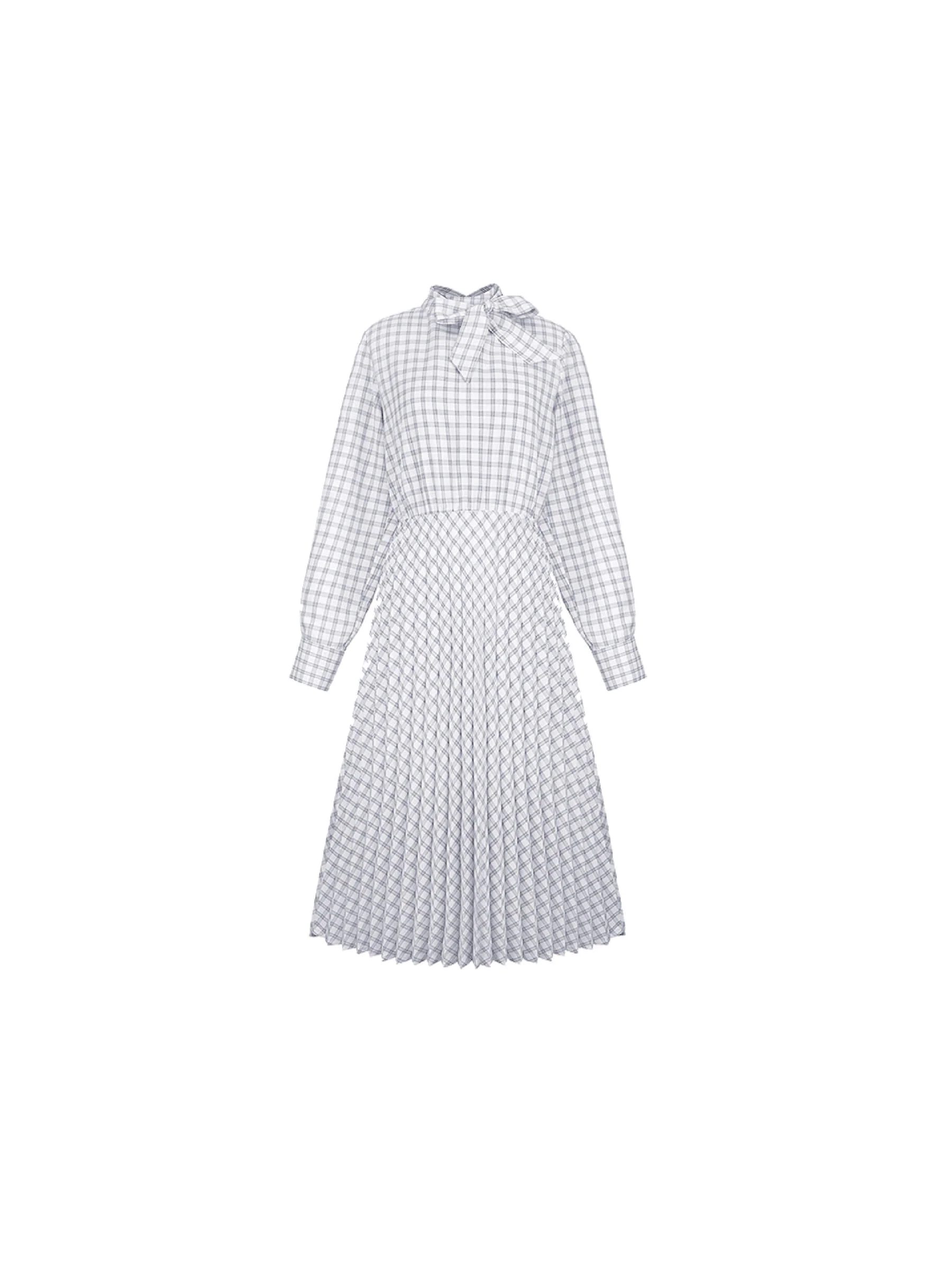 Tartan Neck Tie A-line Dress - Image 15