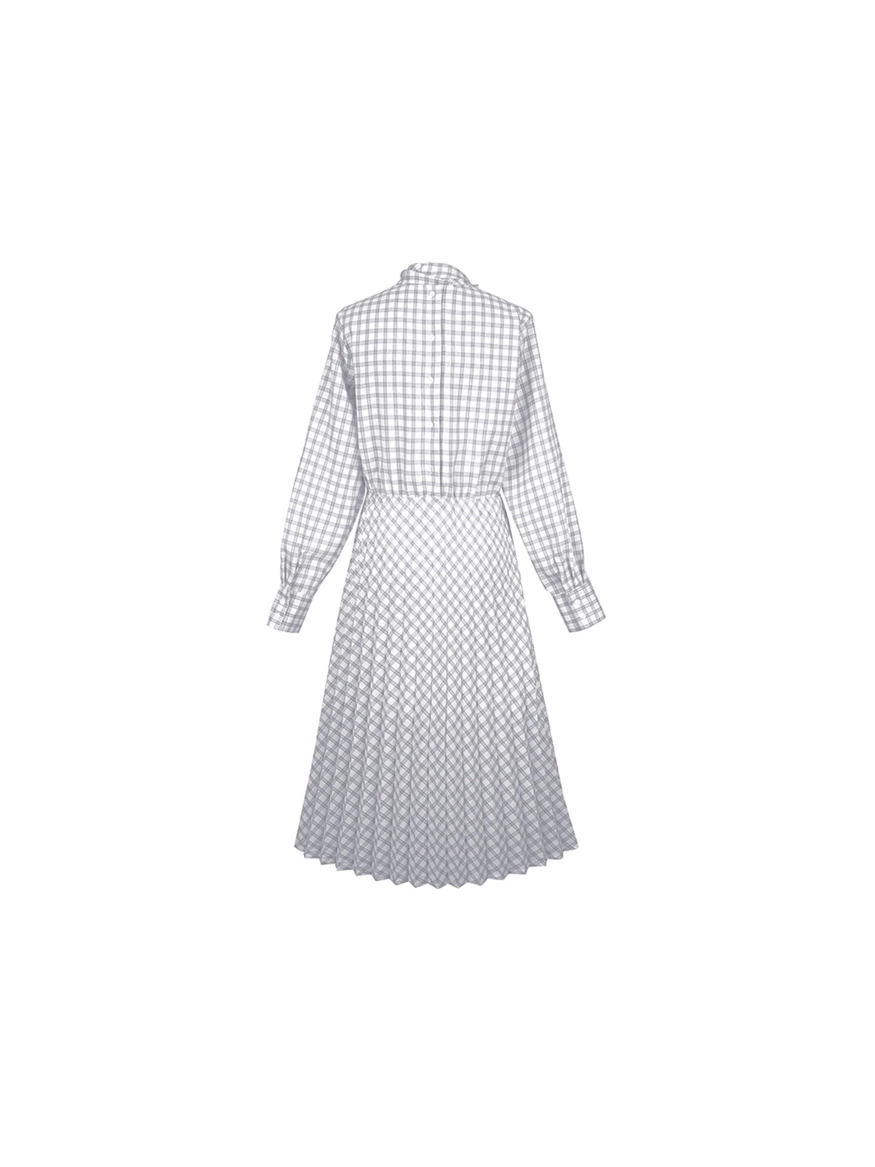 Tartan Neck Tie A-line Dress - Image 16