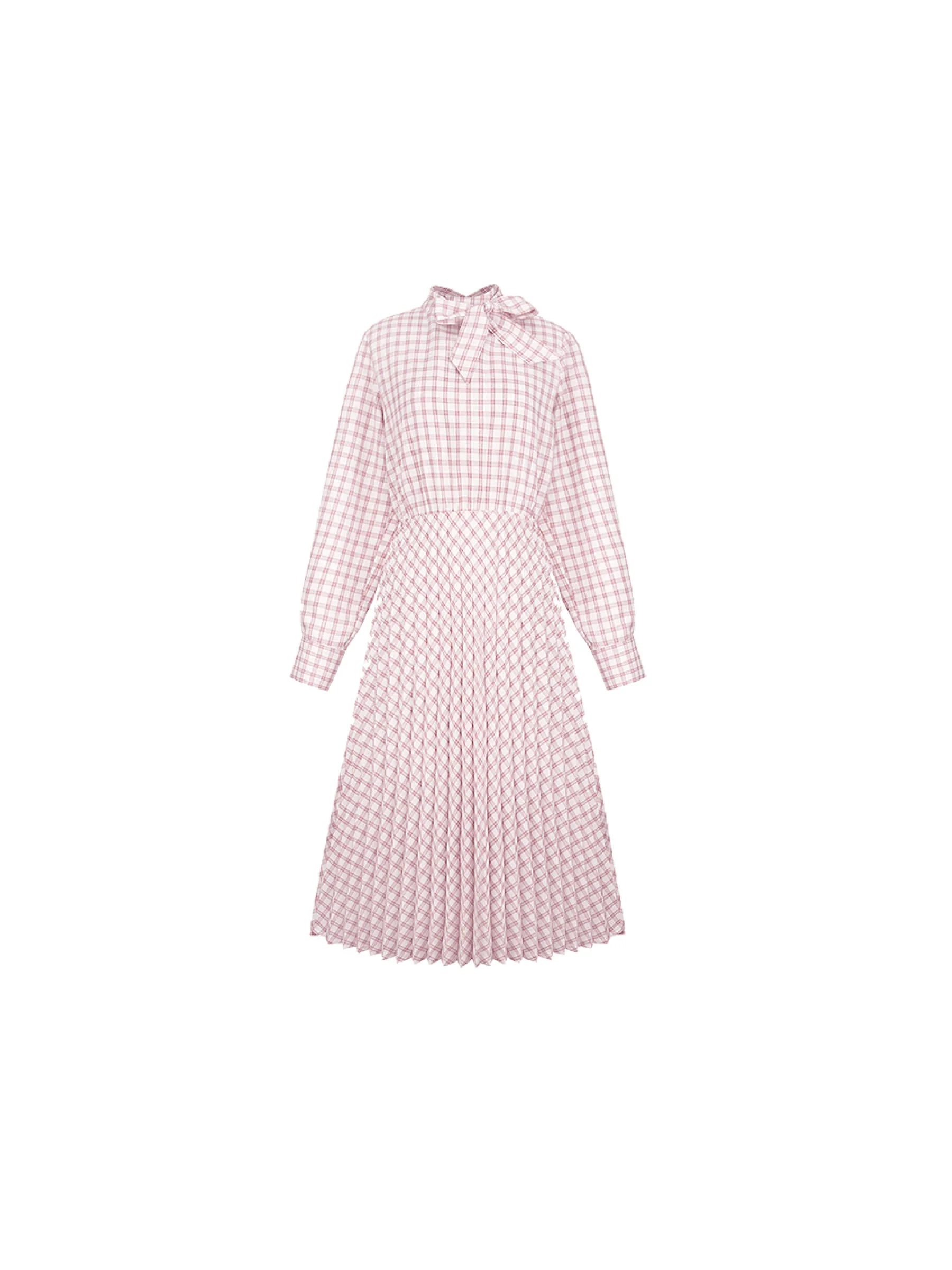 Tartan Neck Tie A-line Dress - Image 17