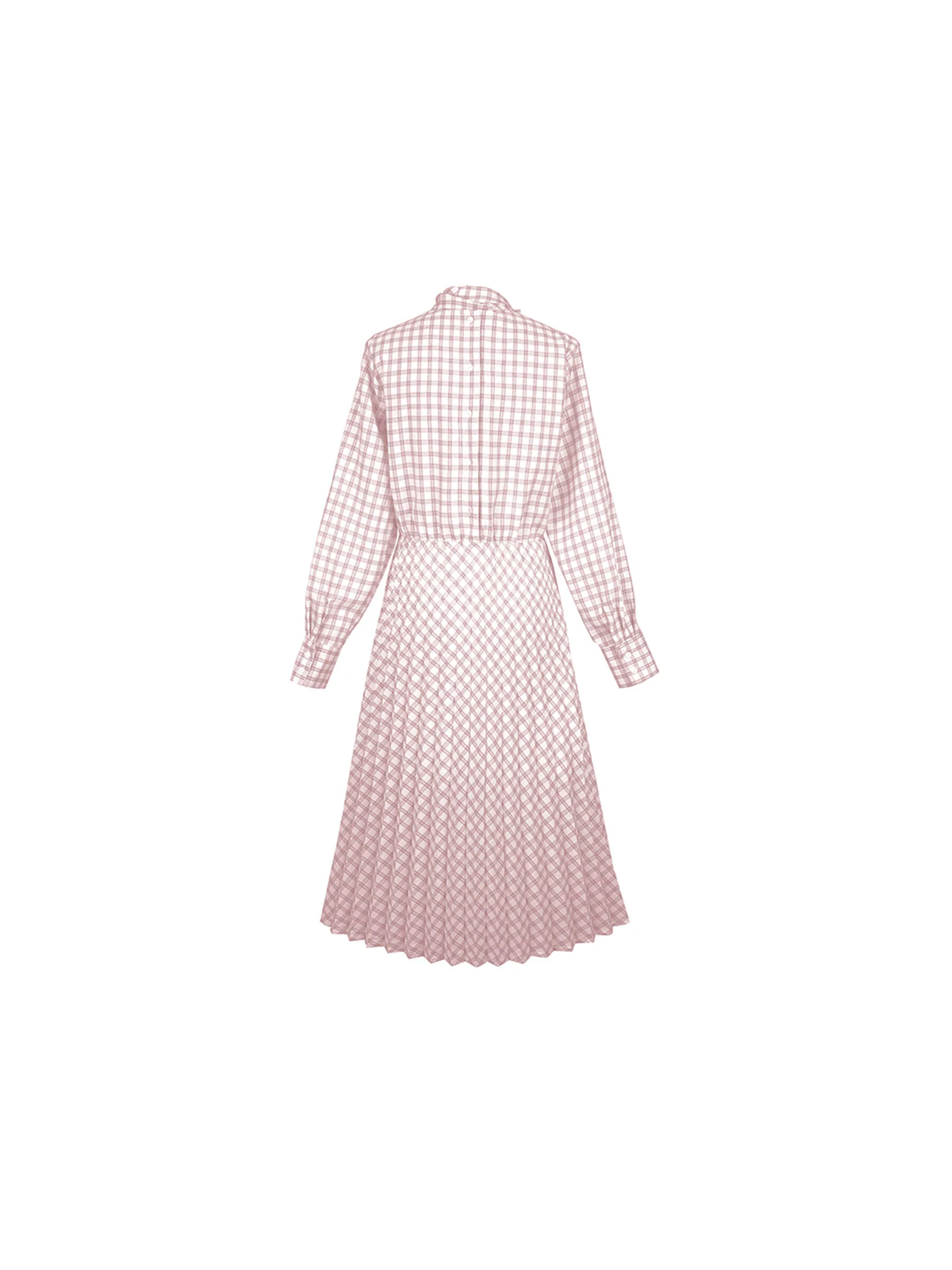 Tartan Neck Tie A-line Dress - Image 18