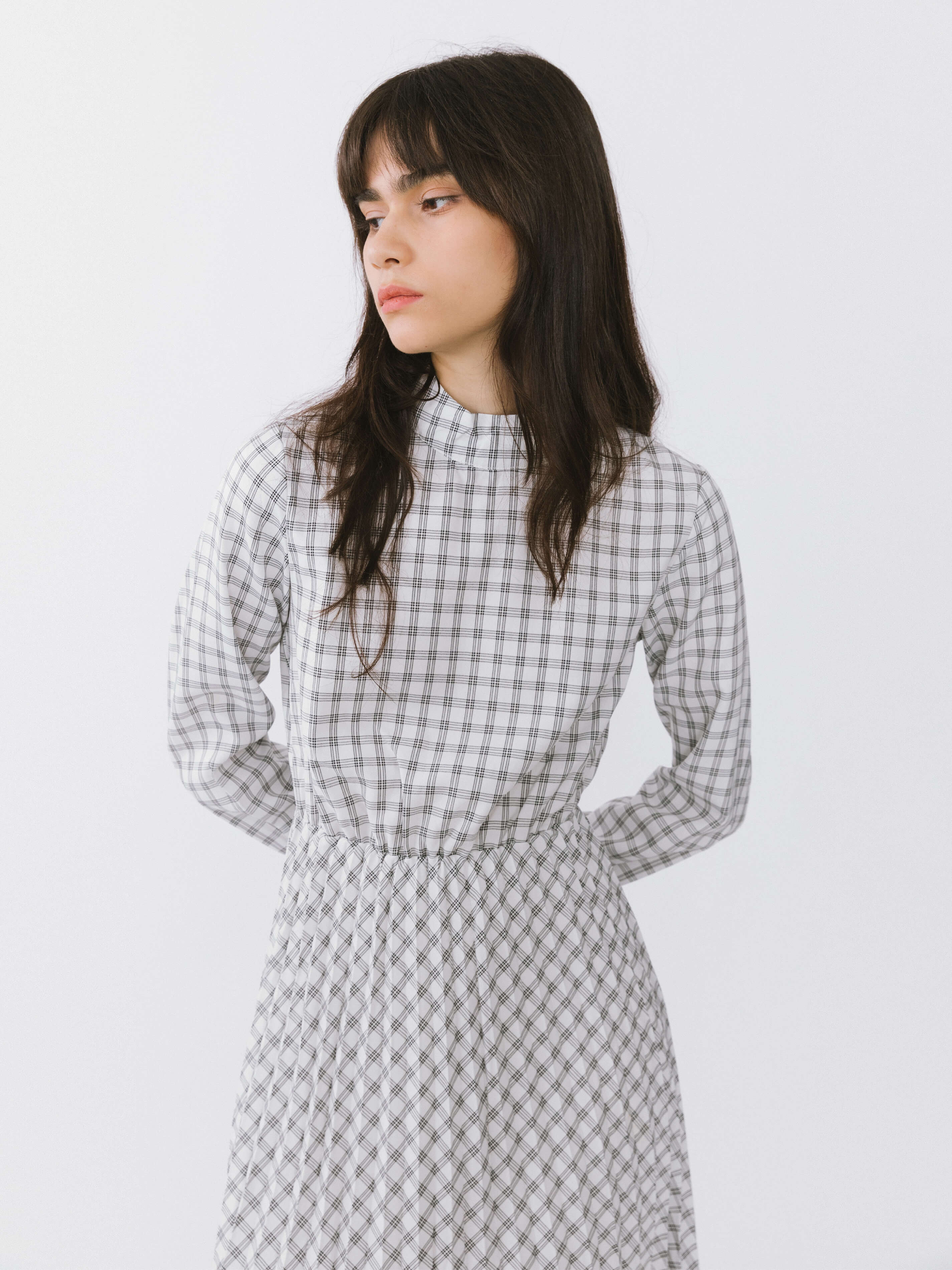 Tartan Neck Tie A-line Dress - Image 4