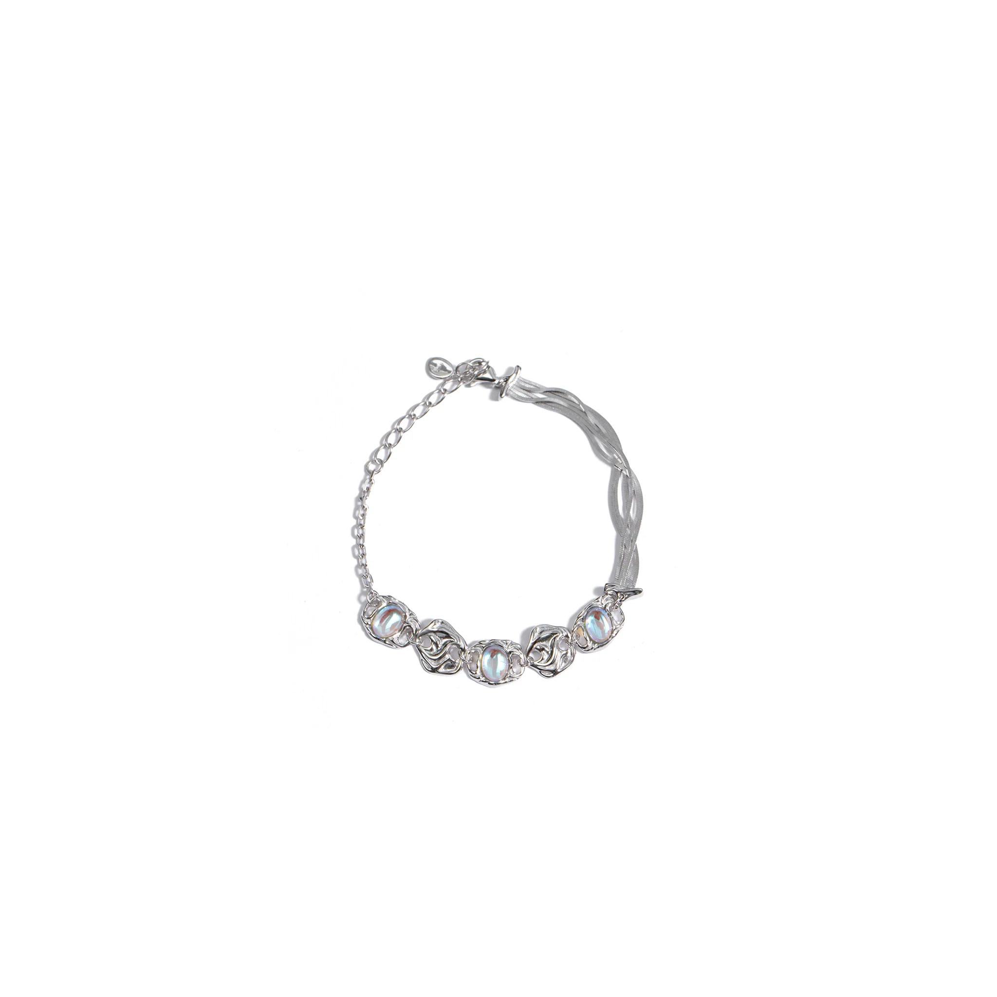 Textured Gemstone Chain Bracelet - Image 3