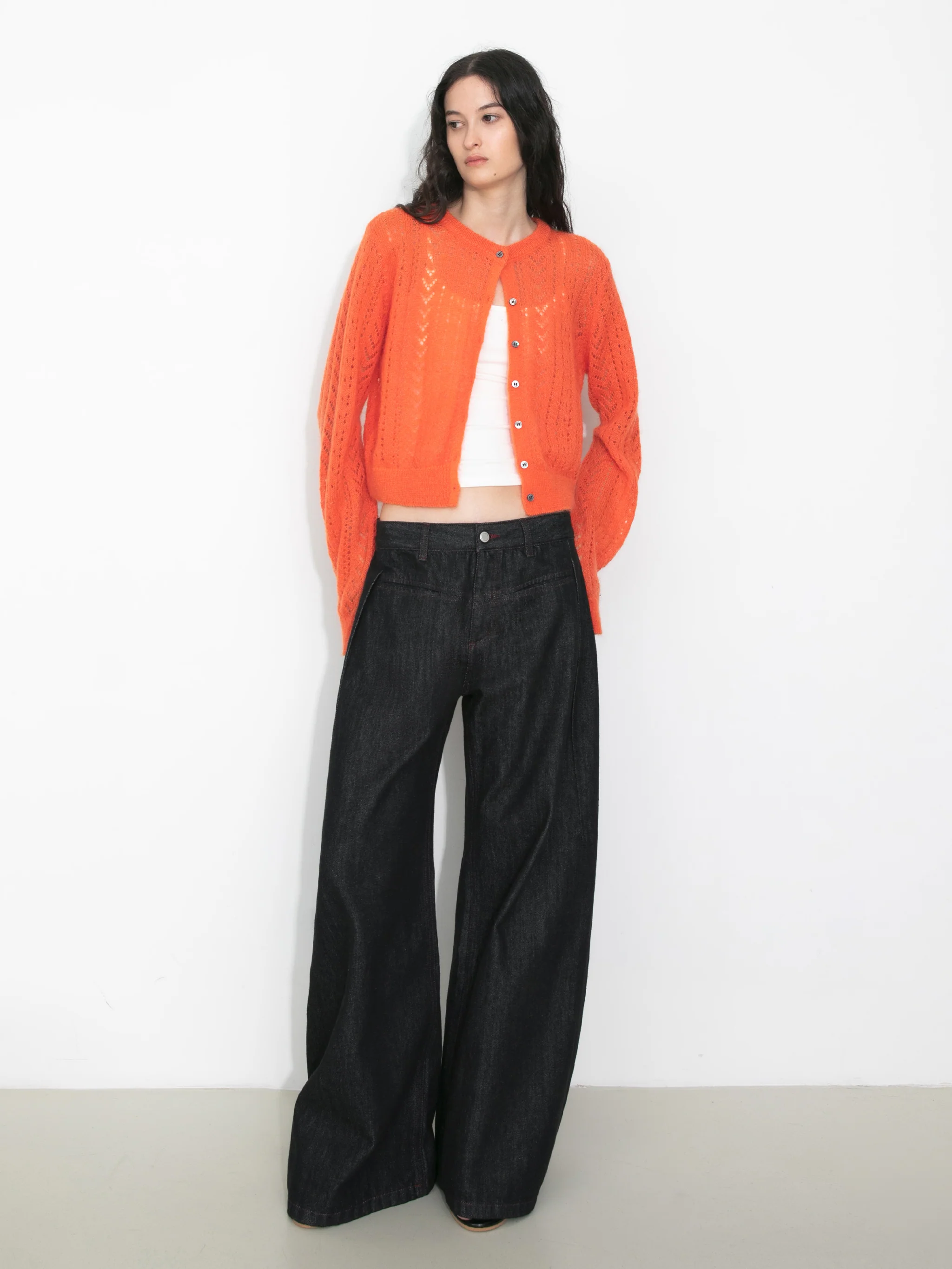 Cropped Open-Knit Cardigan - Image 2