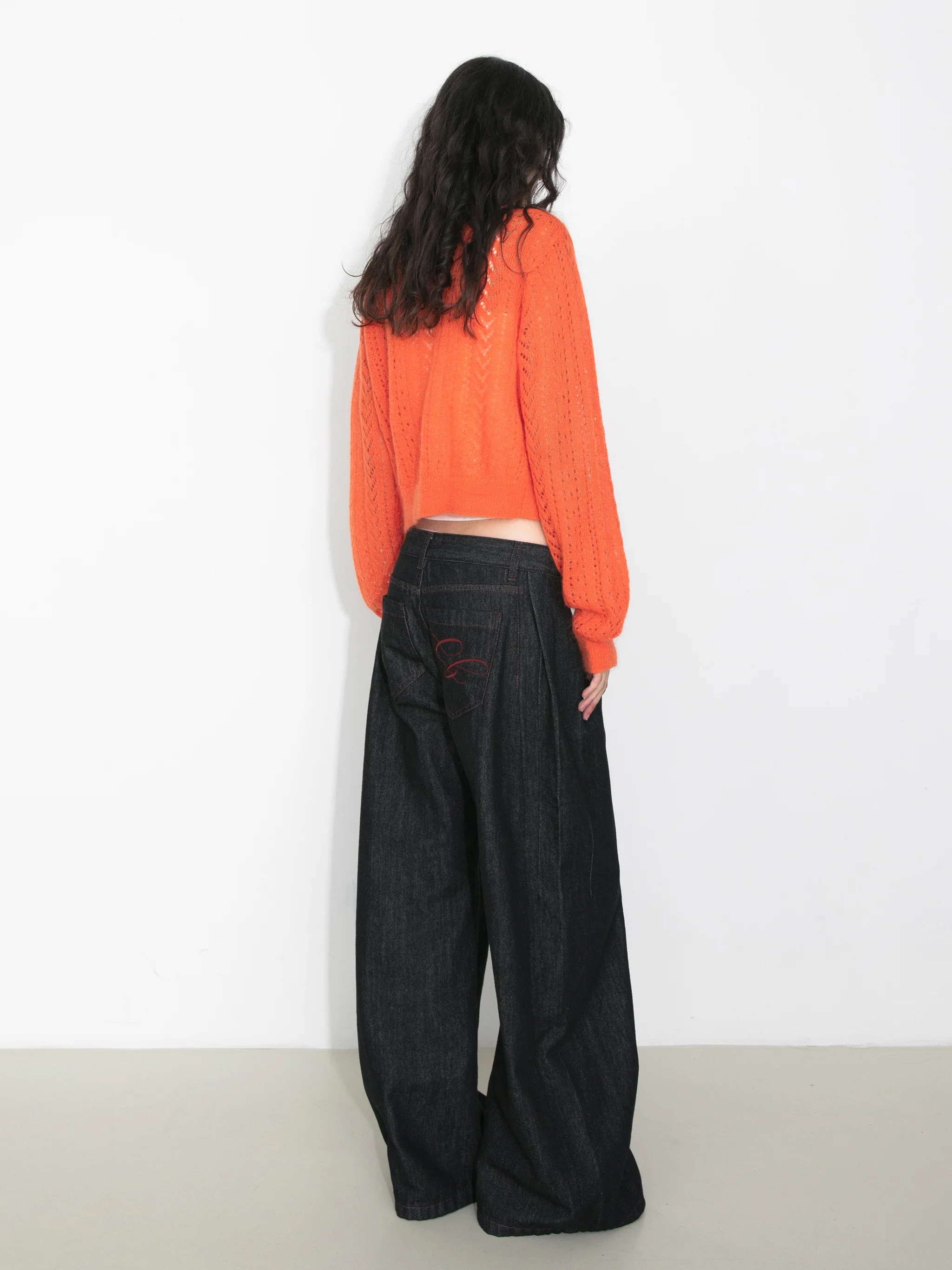 Cropped Open-Knit Cardigan - Image 6