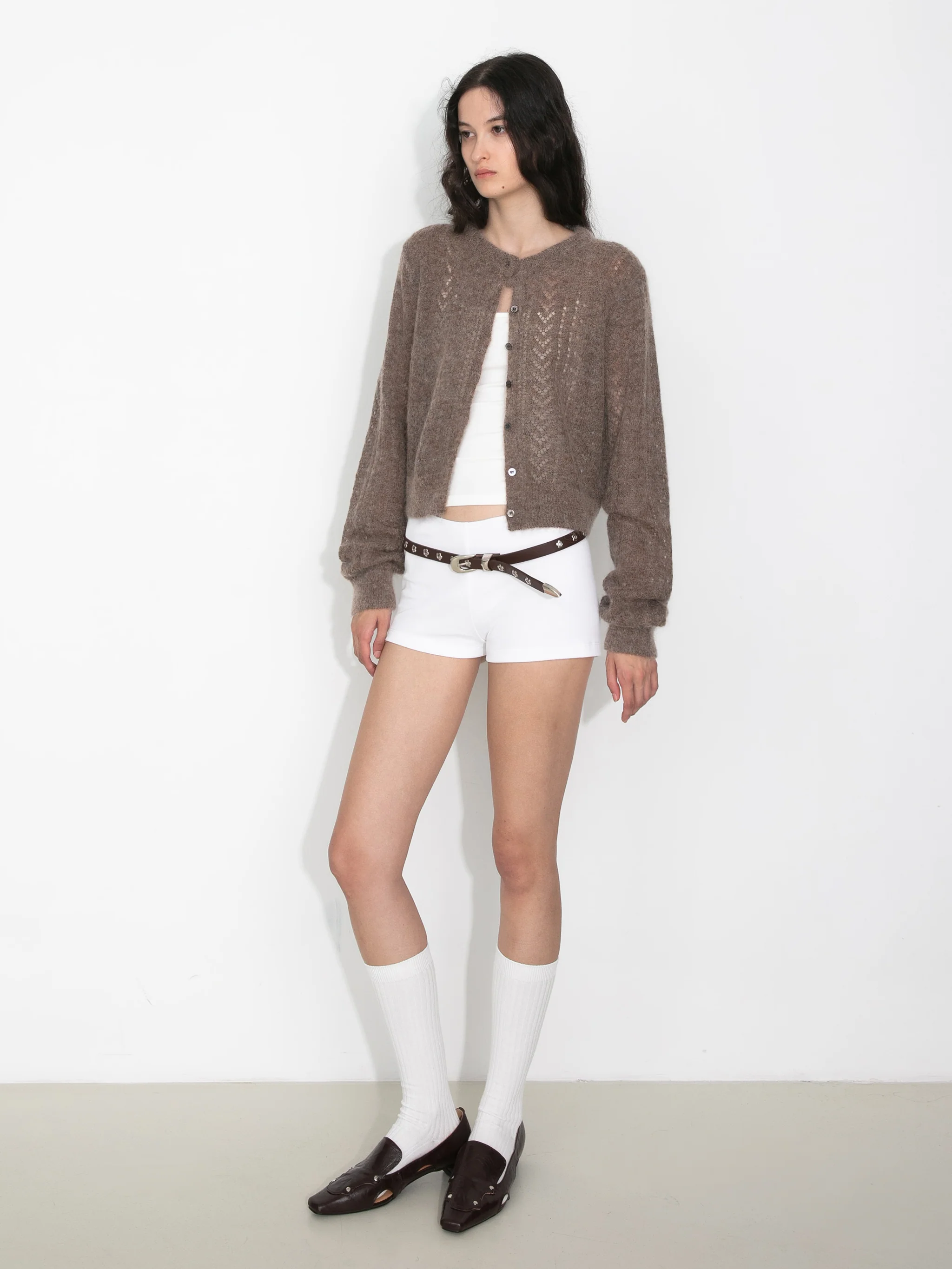 Cropped Open-Knit Cardigan - Image 8