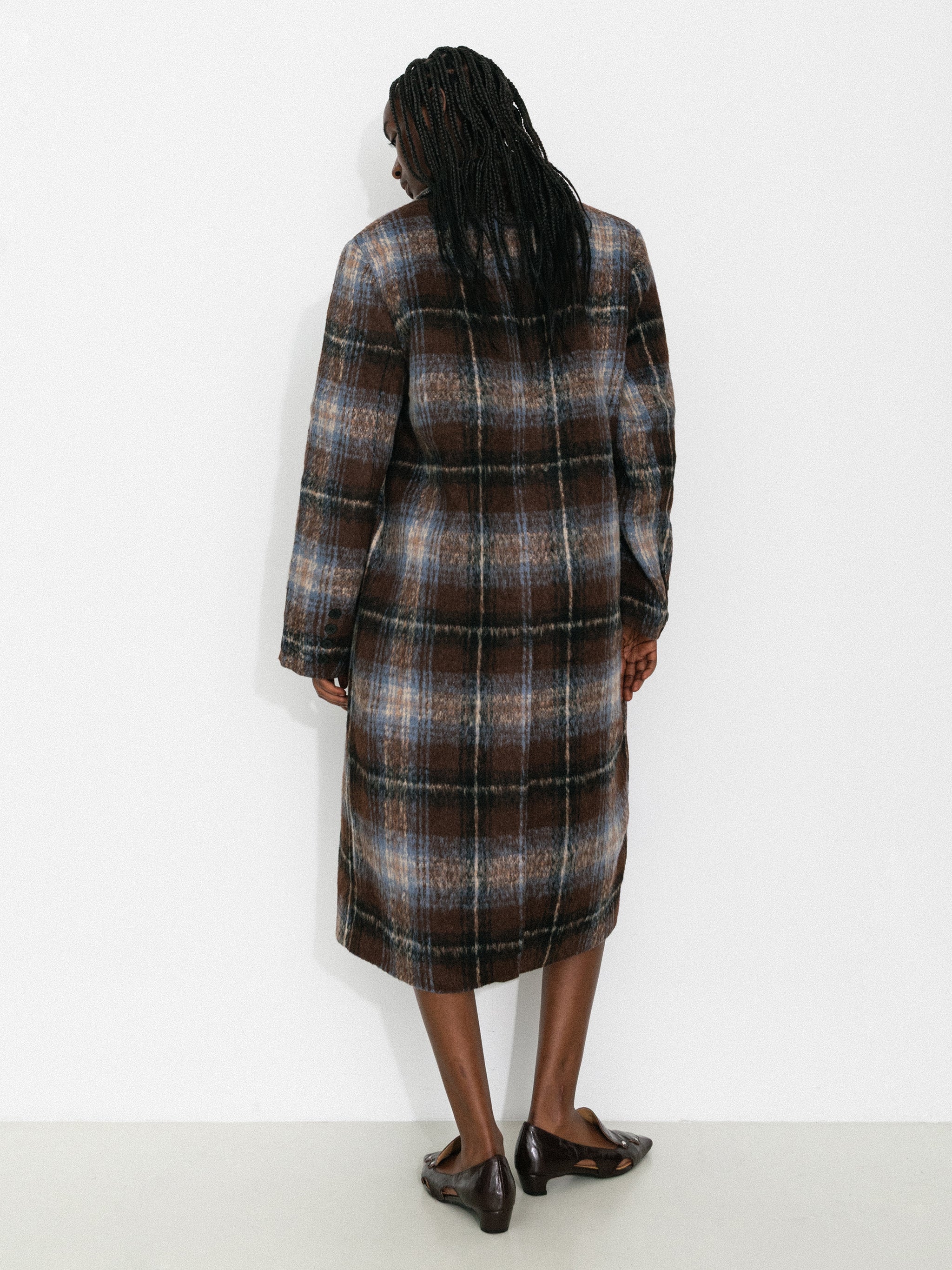 Vintage Plaid Longline Blazer Coat - Image 6