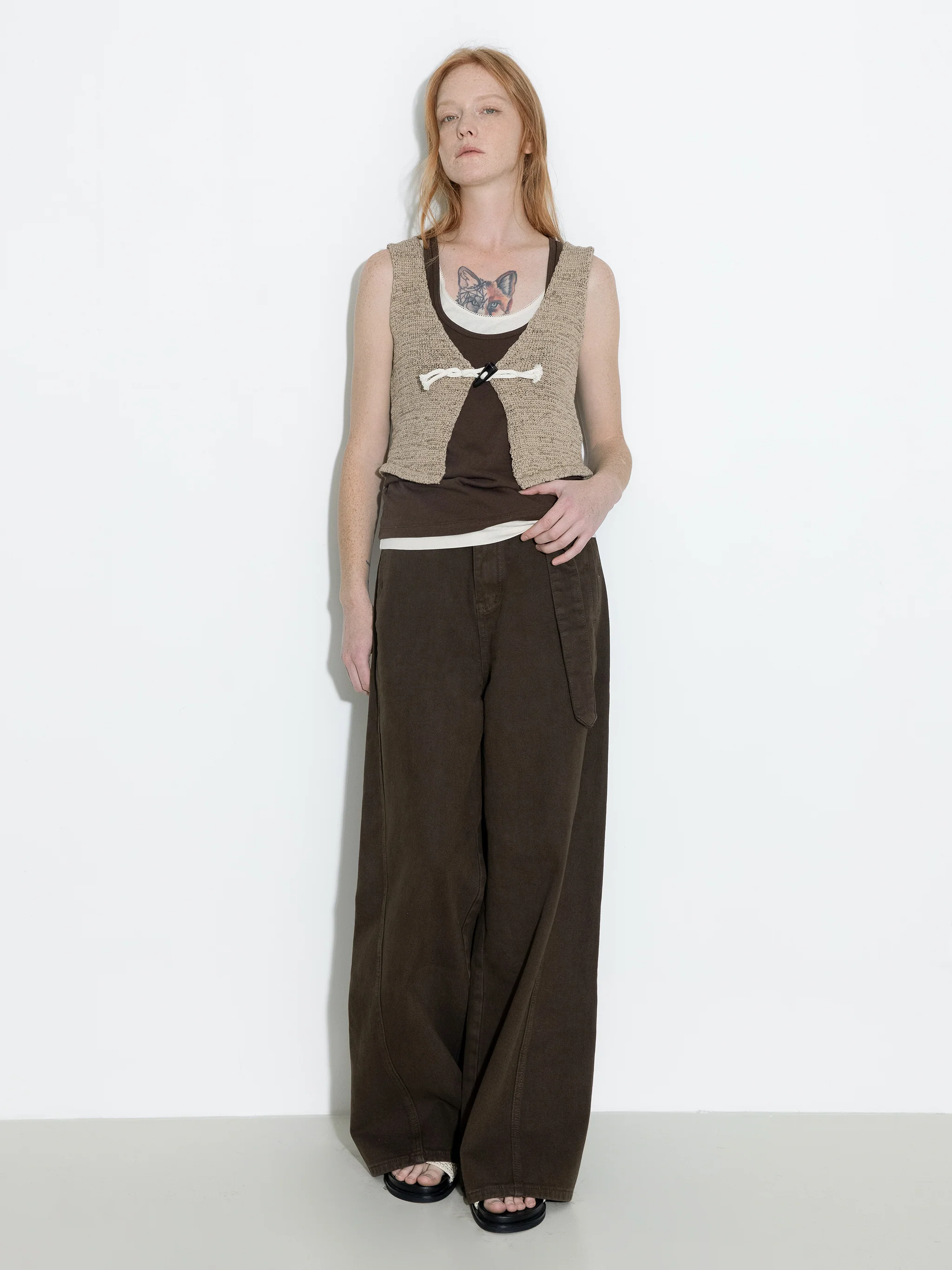 Vintage Toggle Button Knitted Cardigan Vest