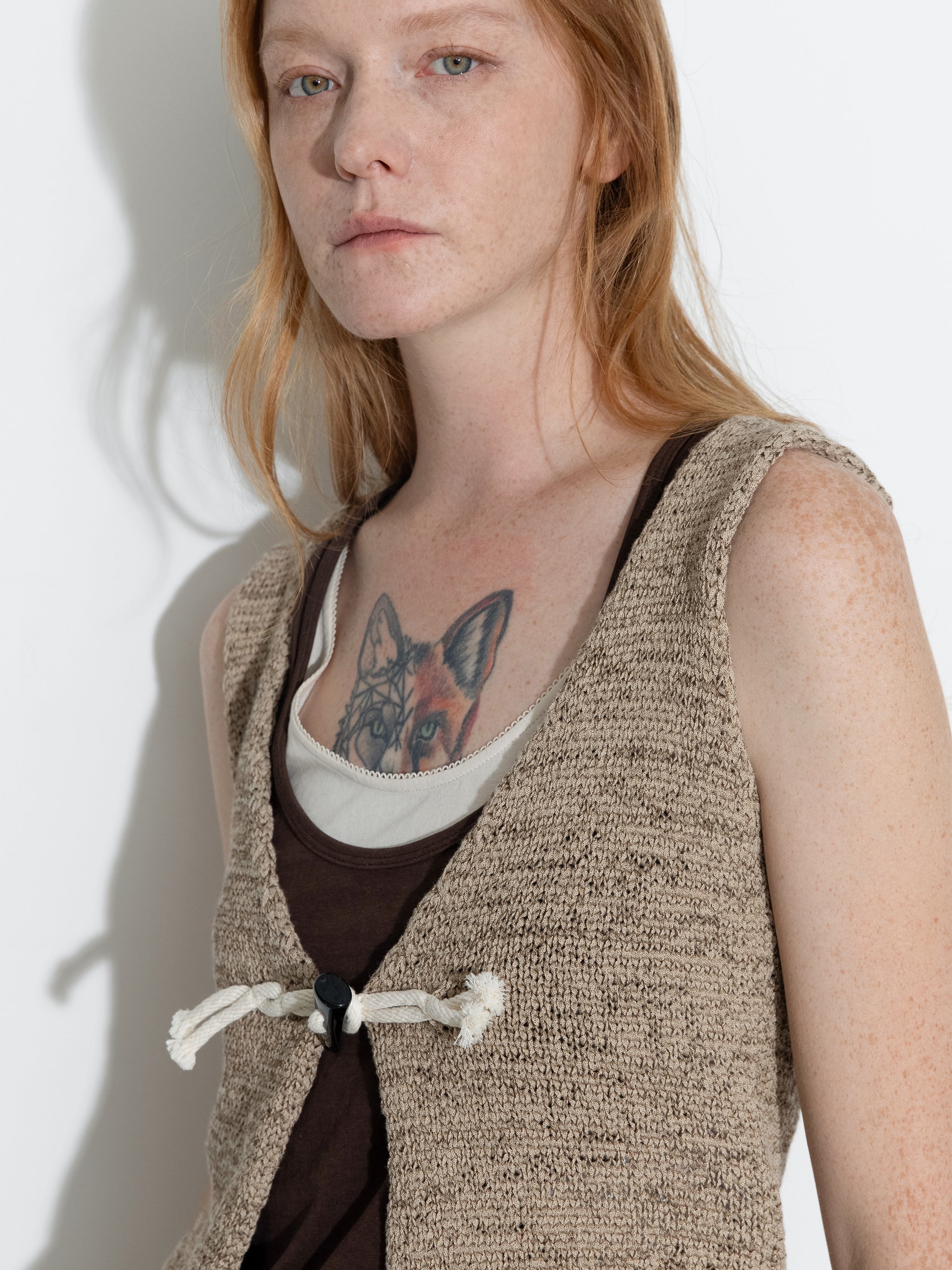 Vintage Toggle Button Knitted Cardigan Vest - Image 2