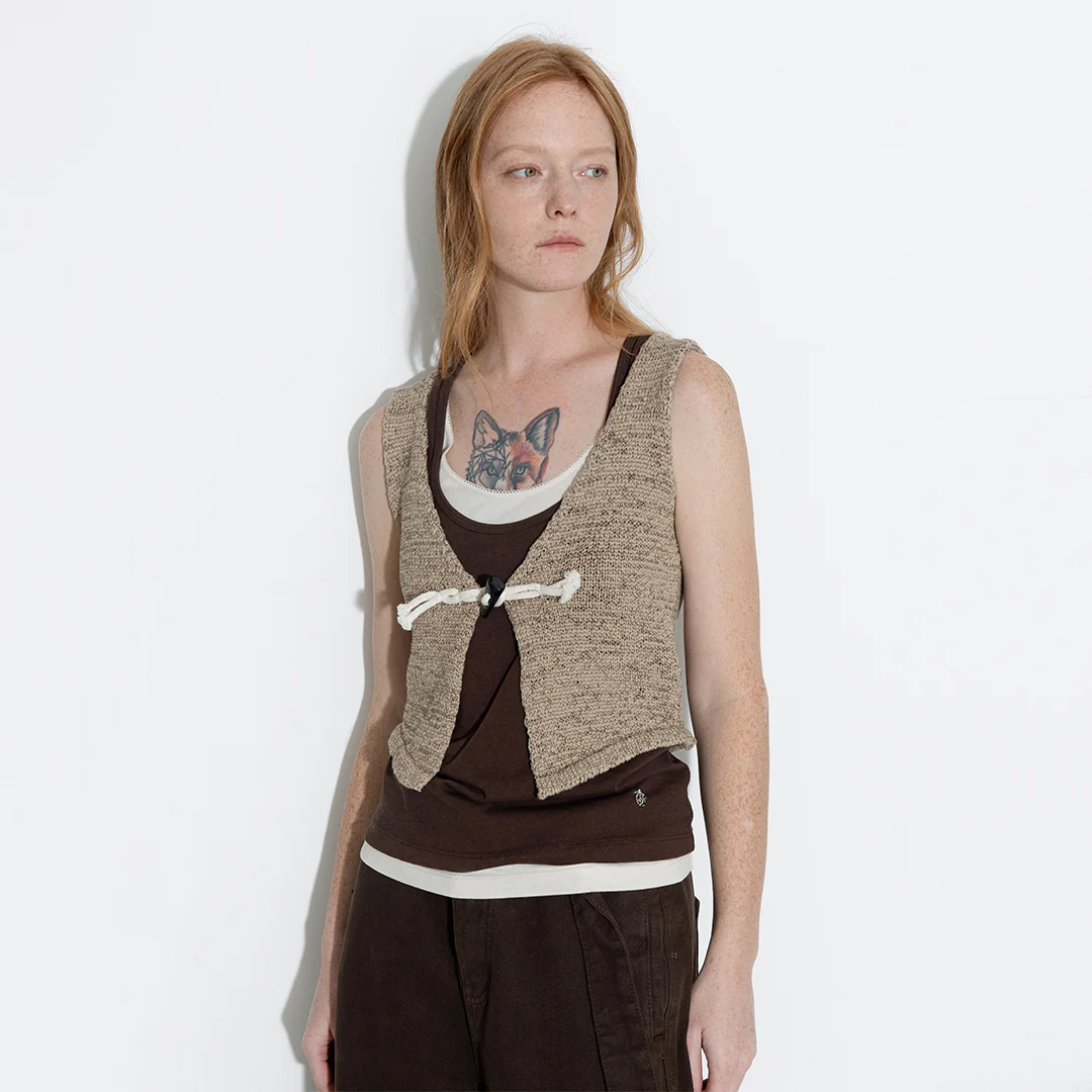 Vintage Toggle Button Knitted Cardigan Vest - Image 3