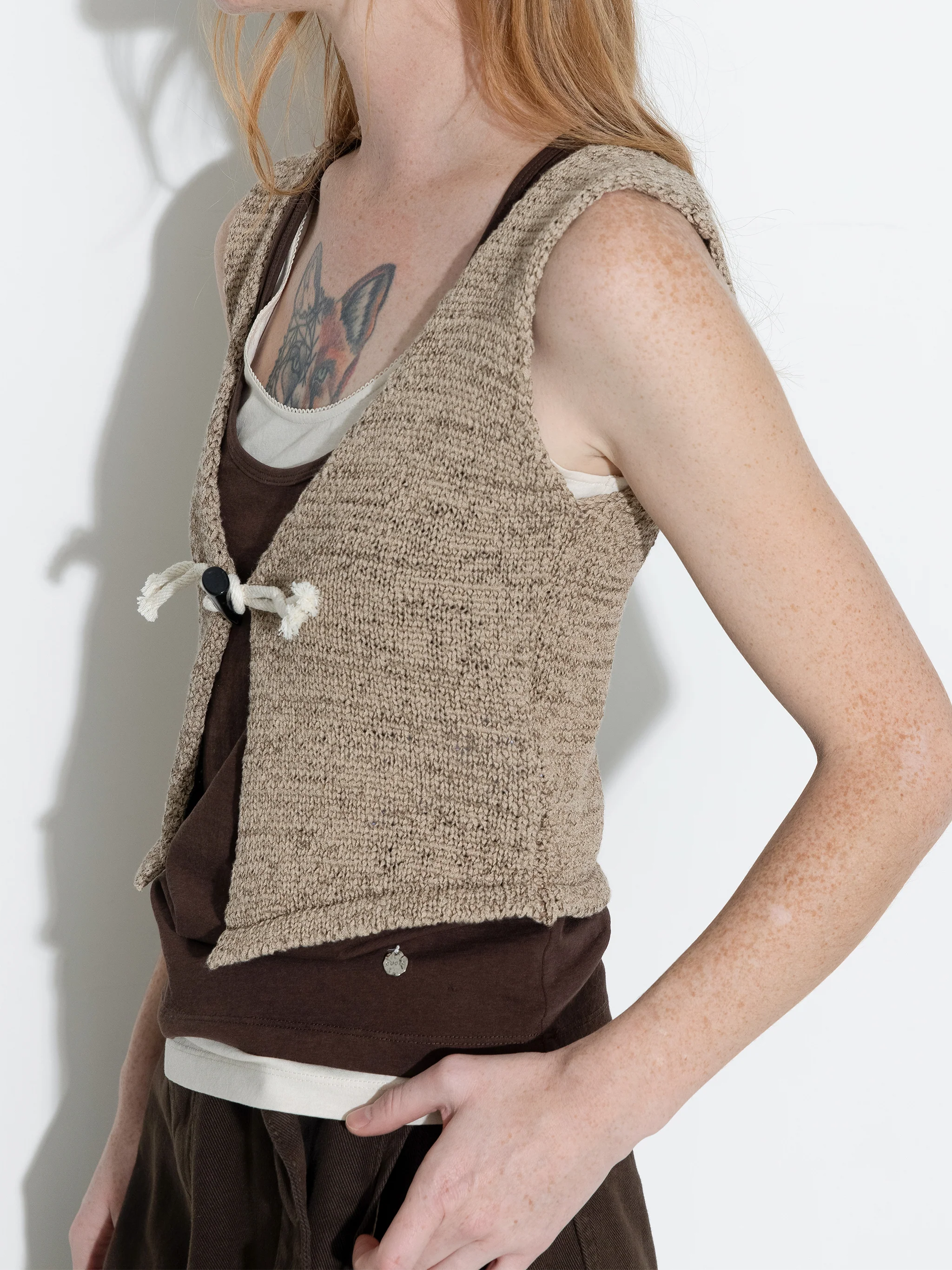 Vintage Toggle Button Knitted Cardigan Vest - Image 5