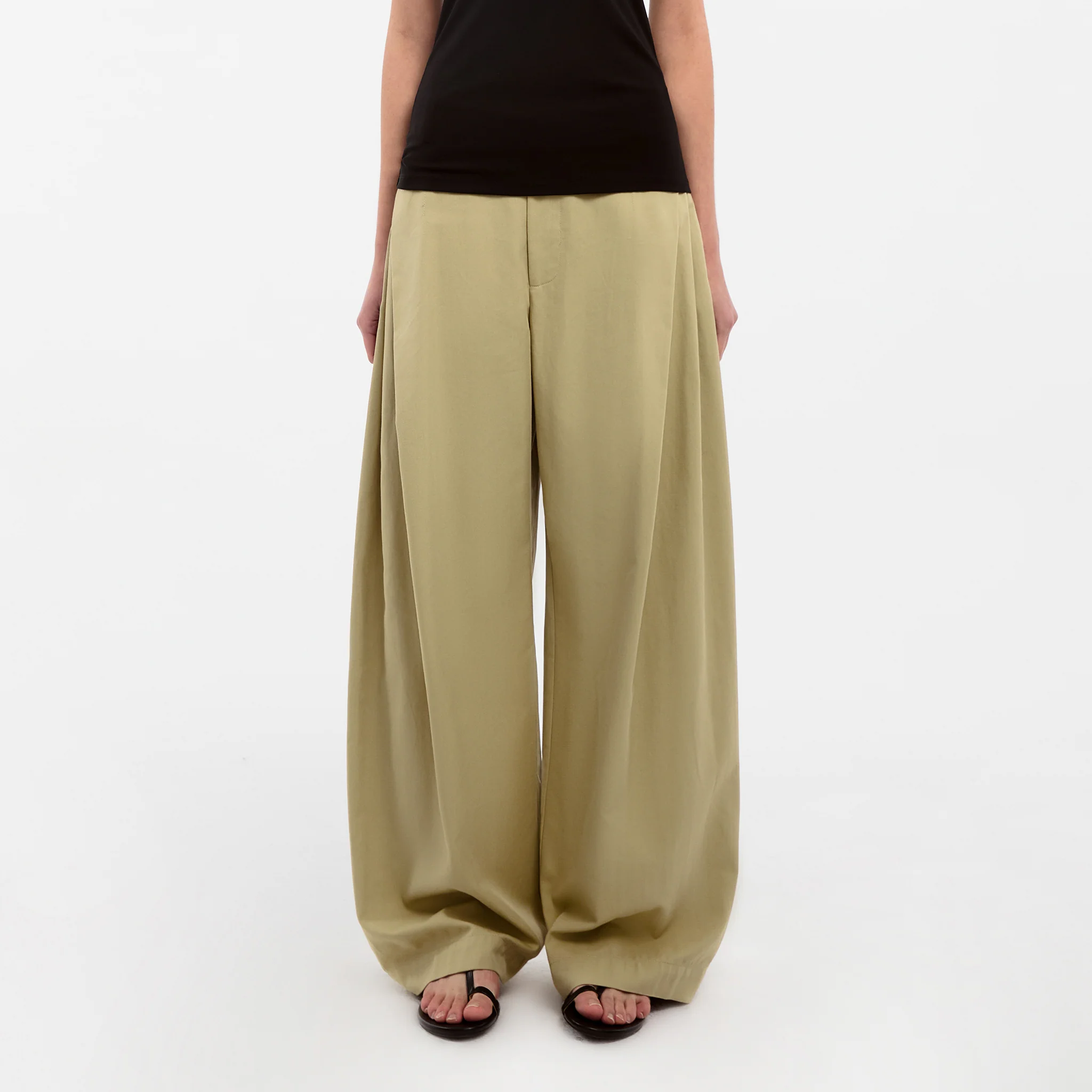 Wide-Leg Tapered Tailored Trousers - Image 3