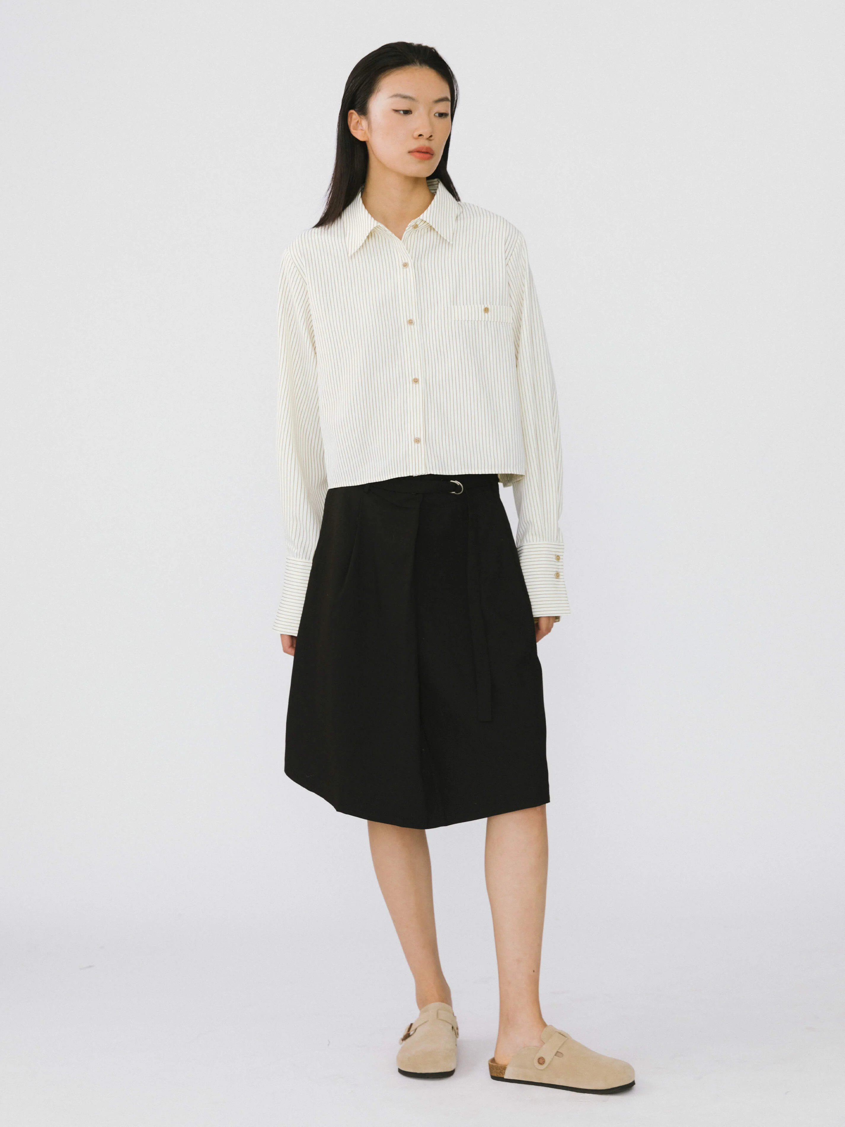 A-line Round Skirt with Wool Blend - Image 14