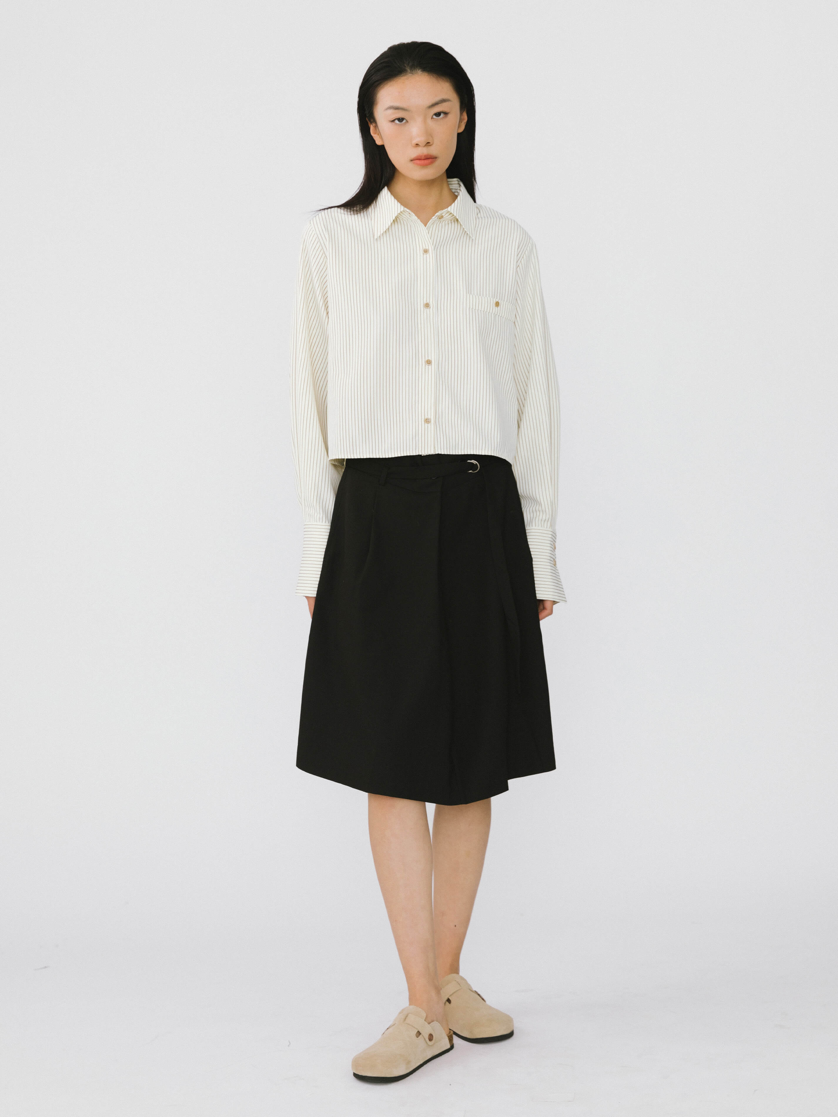 A-line Round Skirt with Wool Blend - Image 15