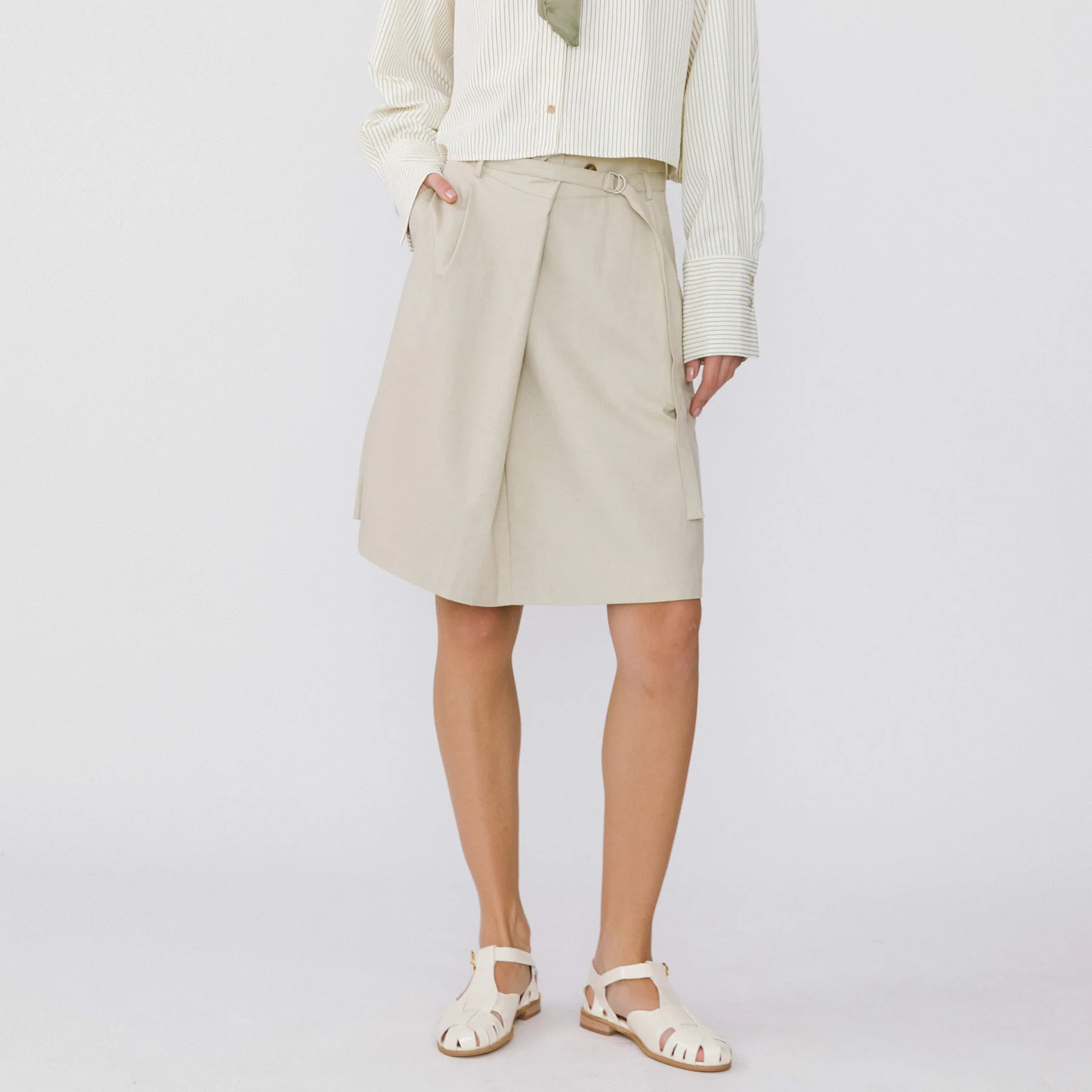 A-line Round Skirt with Wool Blend - Image 25