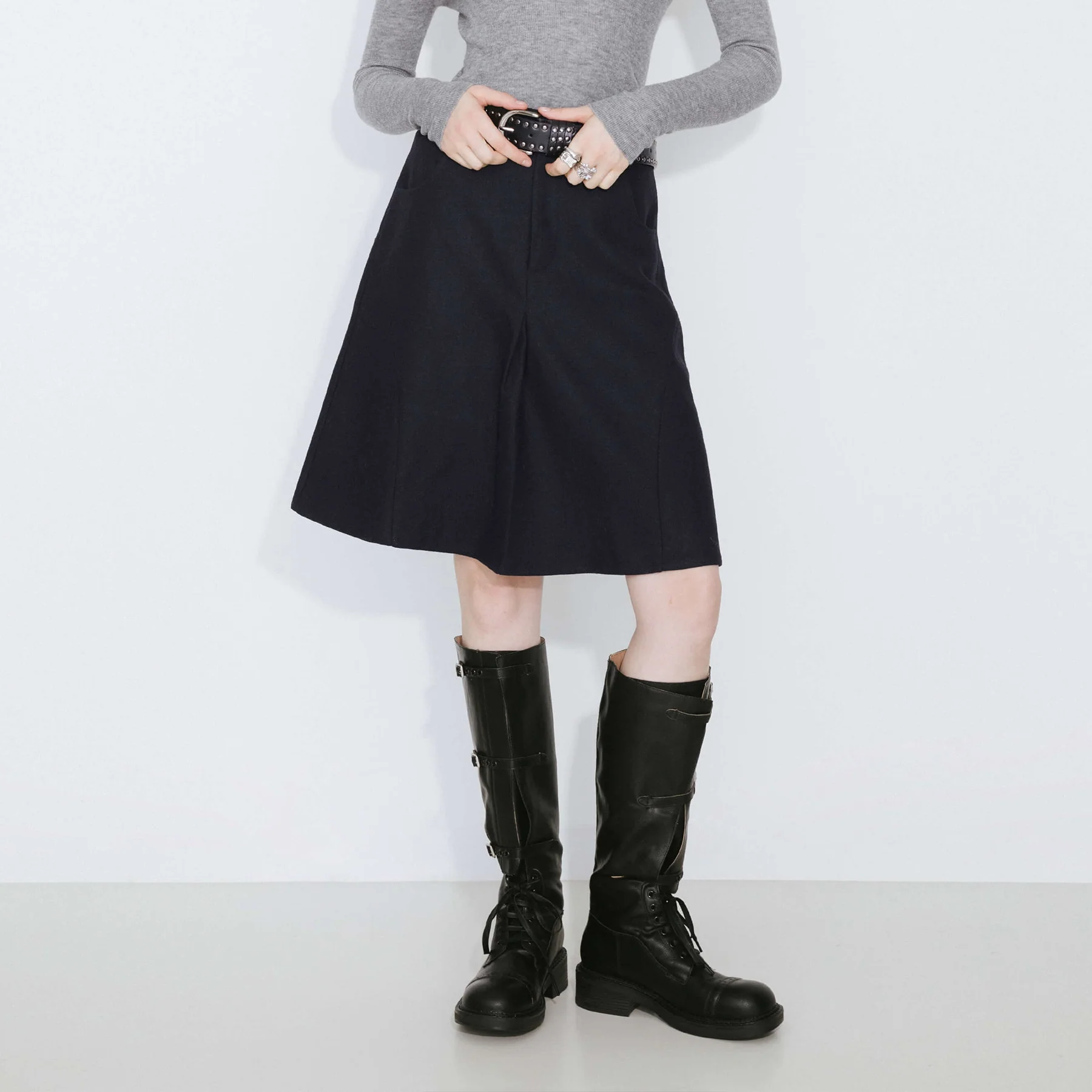 Wool Blend A-Line Skirt - Image 13