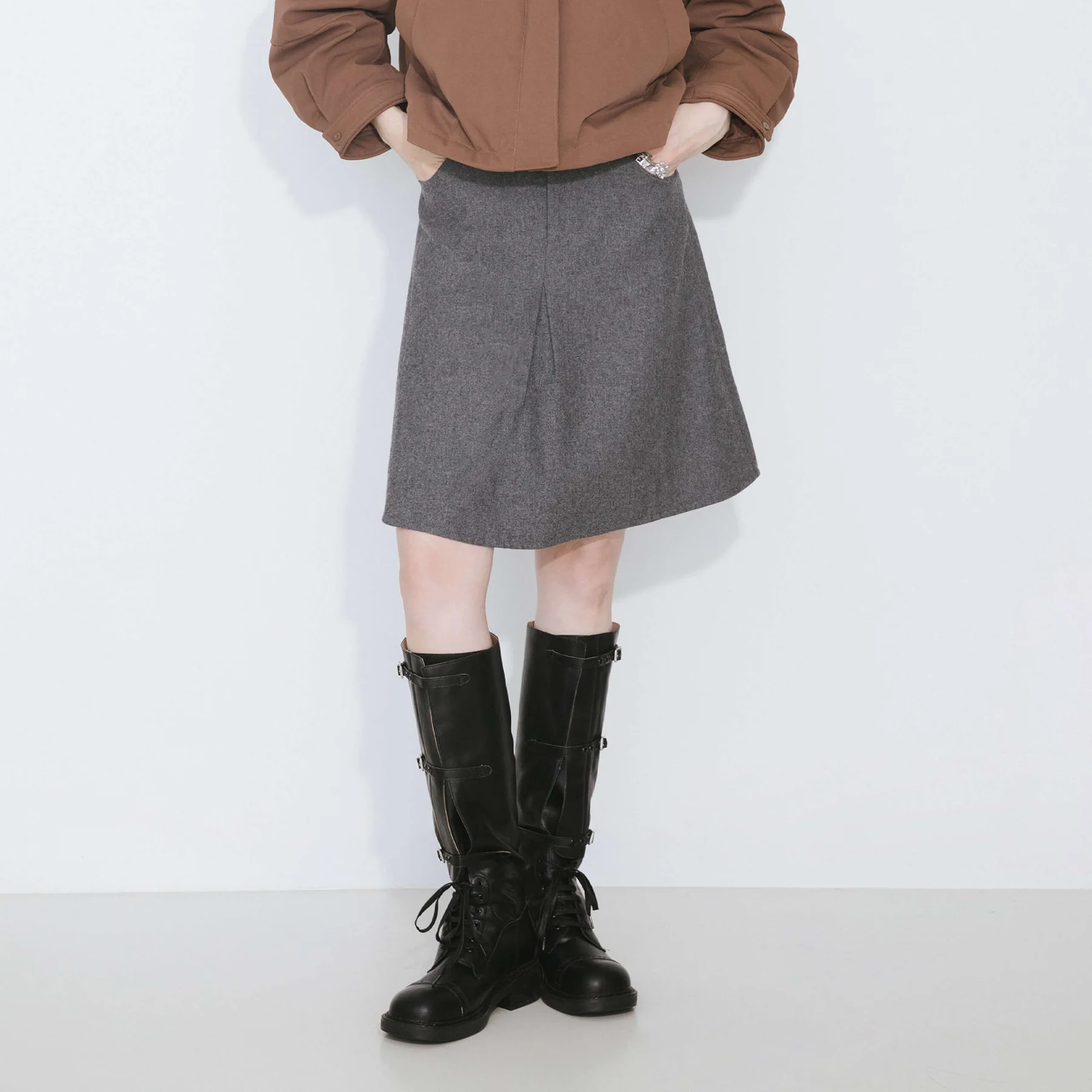 Wool Blend A-Line Skirt - Image 14