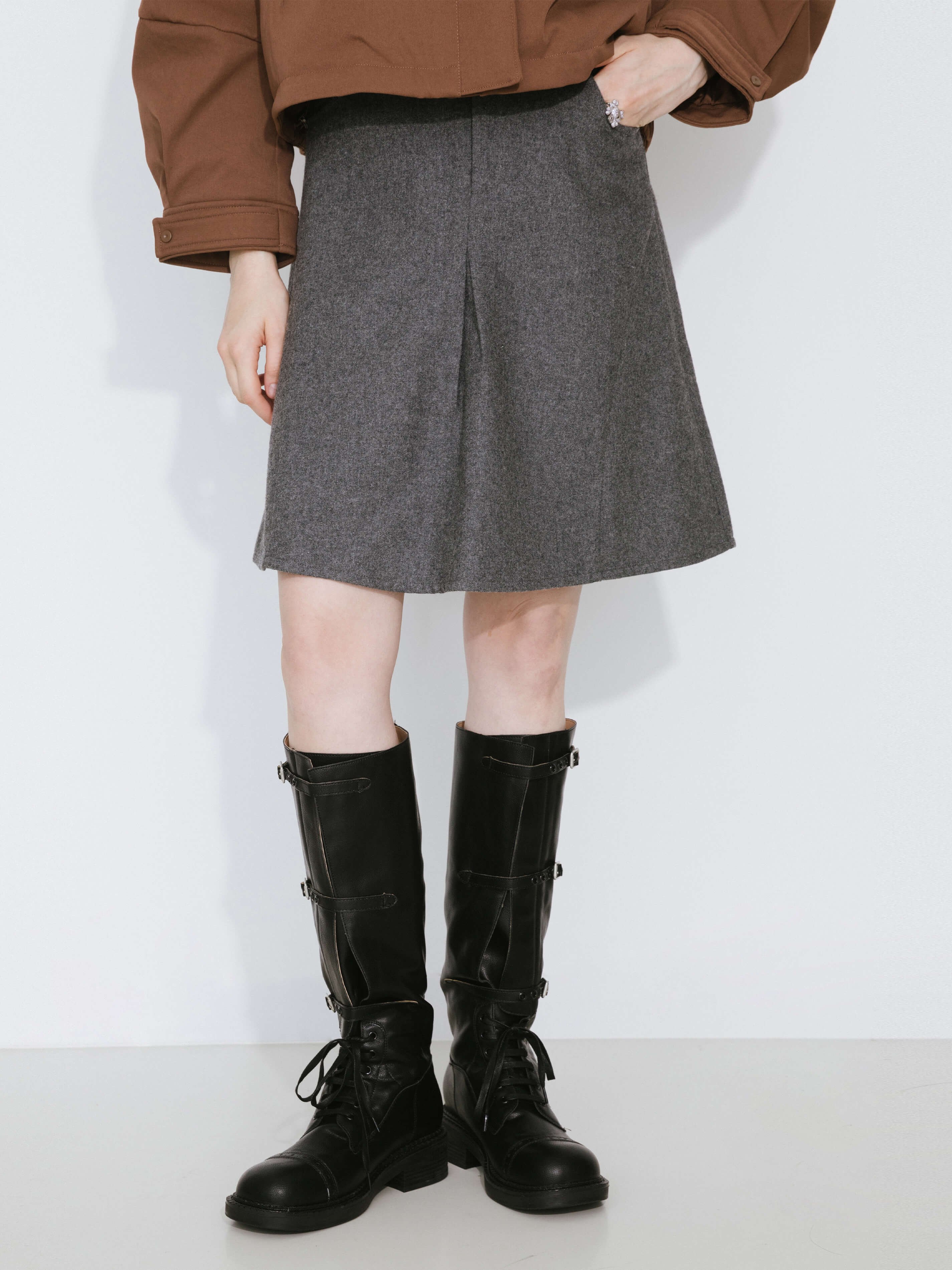 Wool Blend A-Line Skirt - Image 8