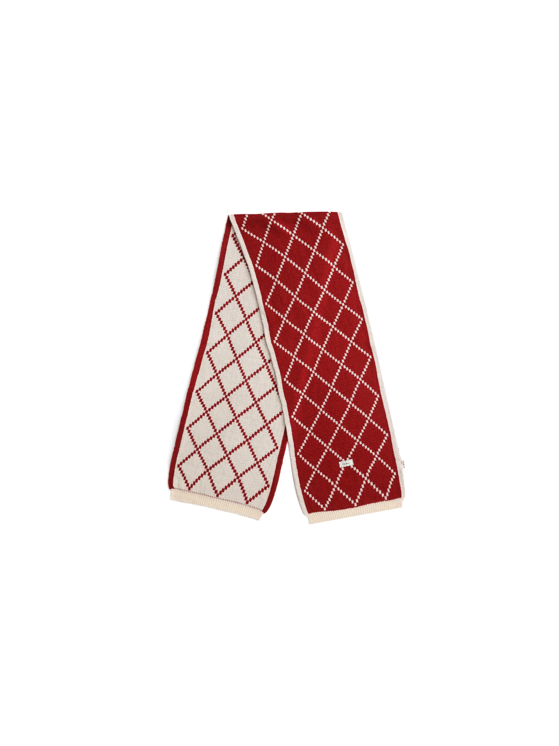 Wool Blend Double-Jacquard Check Scarf - Image 7