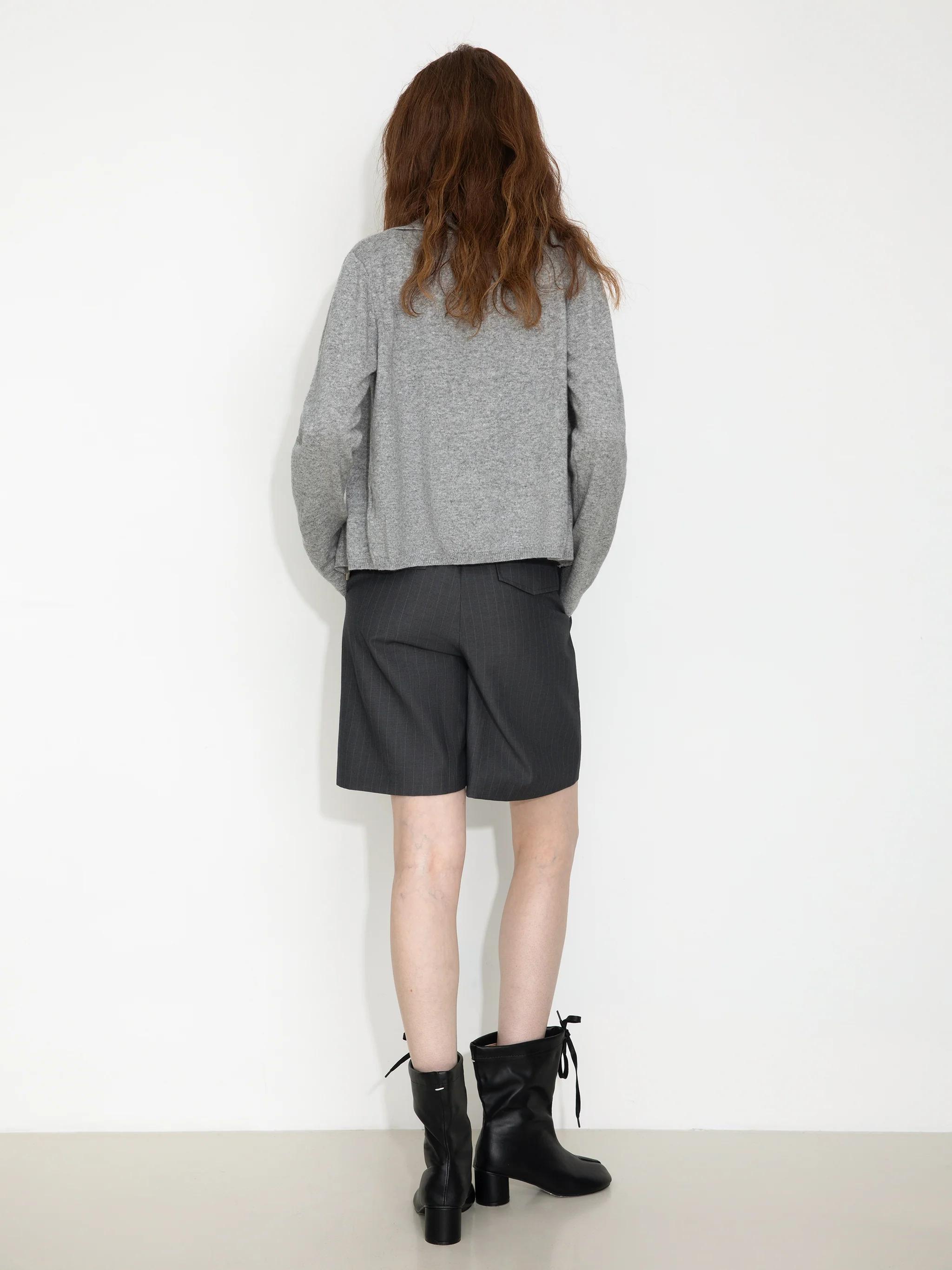 Zip-Up Collared Cropped Knit Cardigan & Vest Set - Image 6