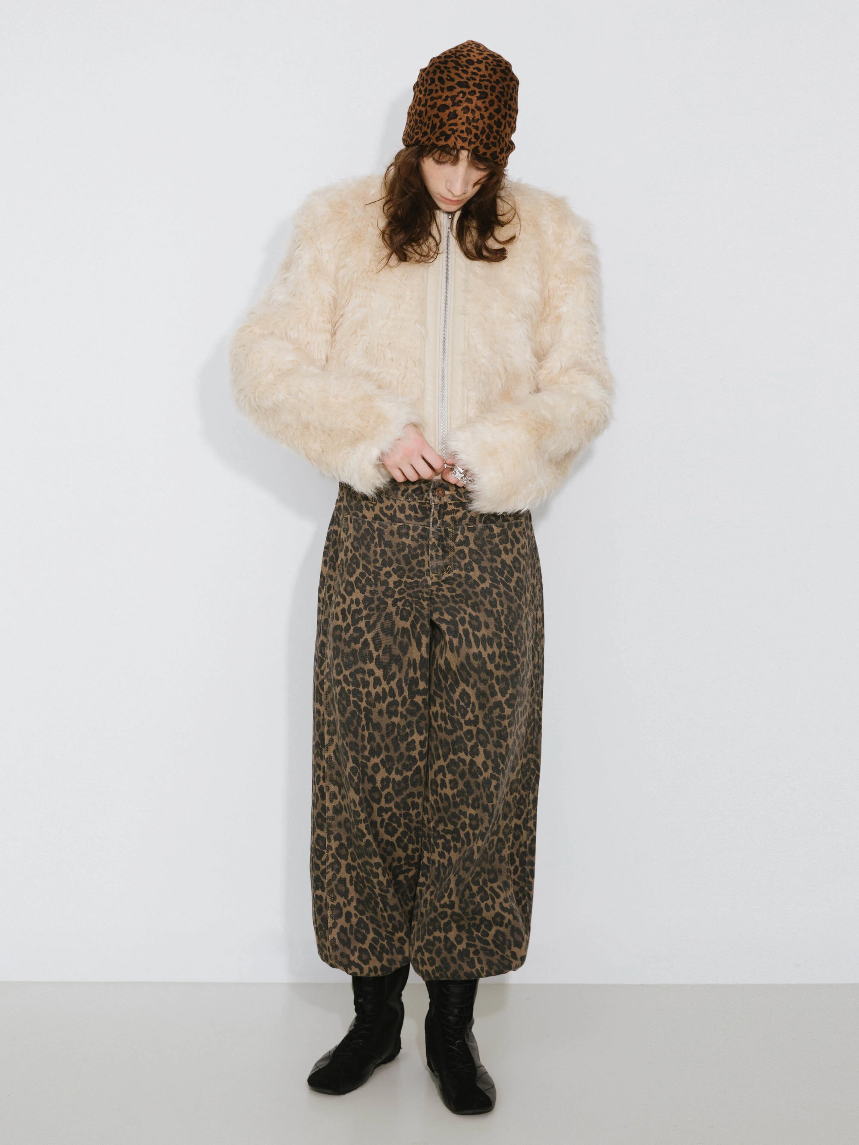 Zip Up Cropped Teddy Coat - Image 4