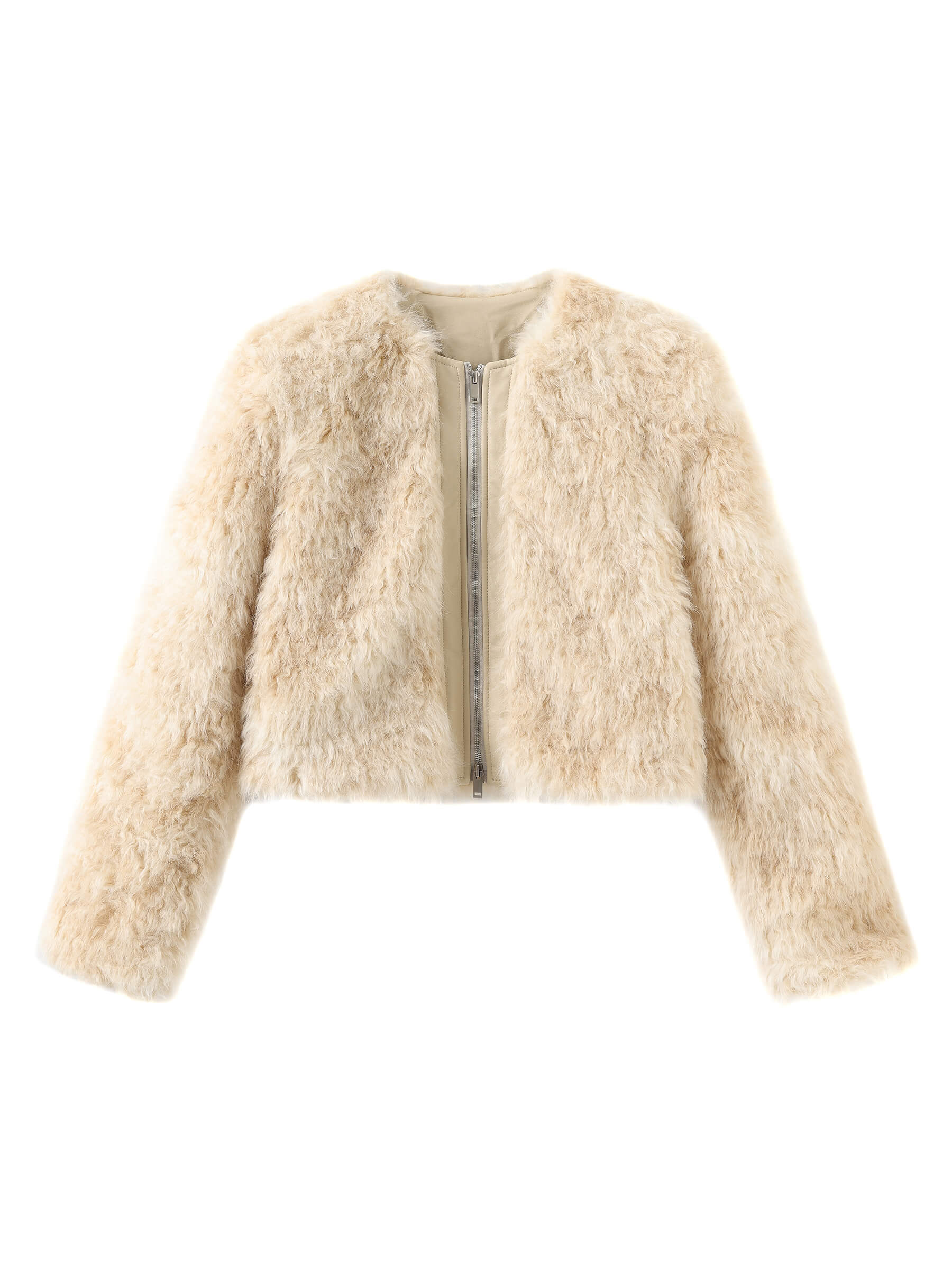 Zip Up Cropped Teddy Coat - Image 8